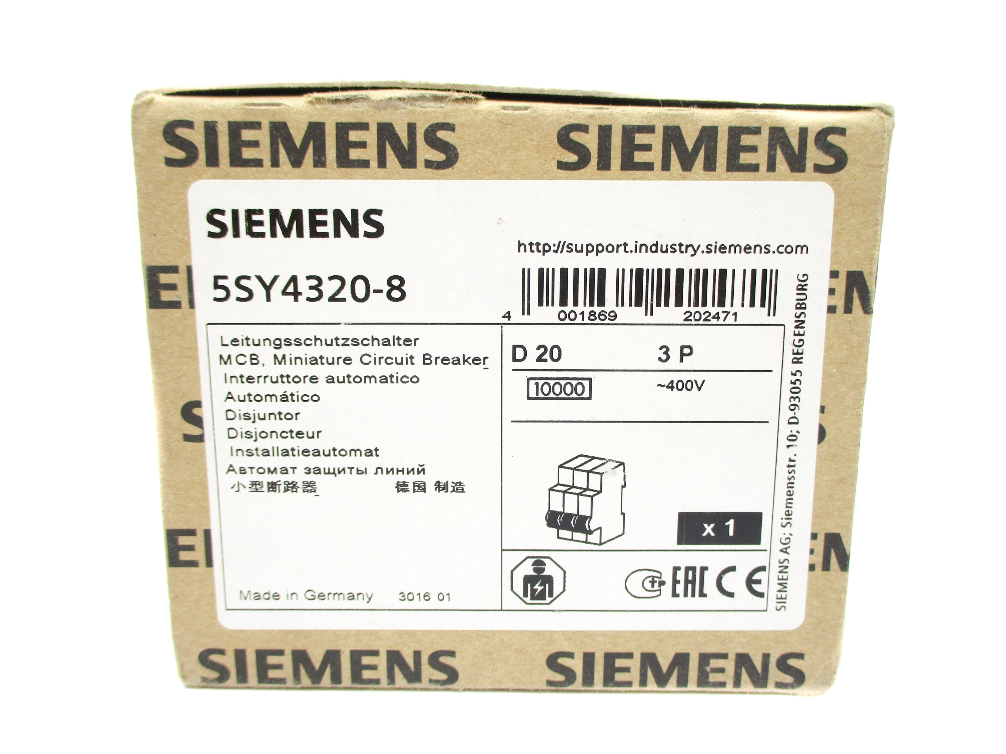 SIEMENS 5SY4320-8 400V 20A NSFS