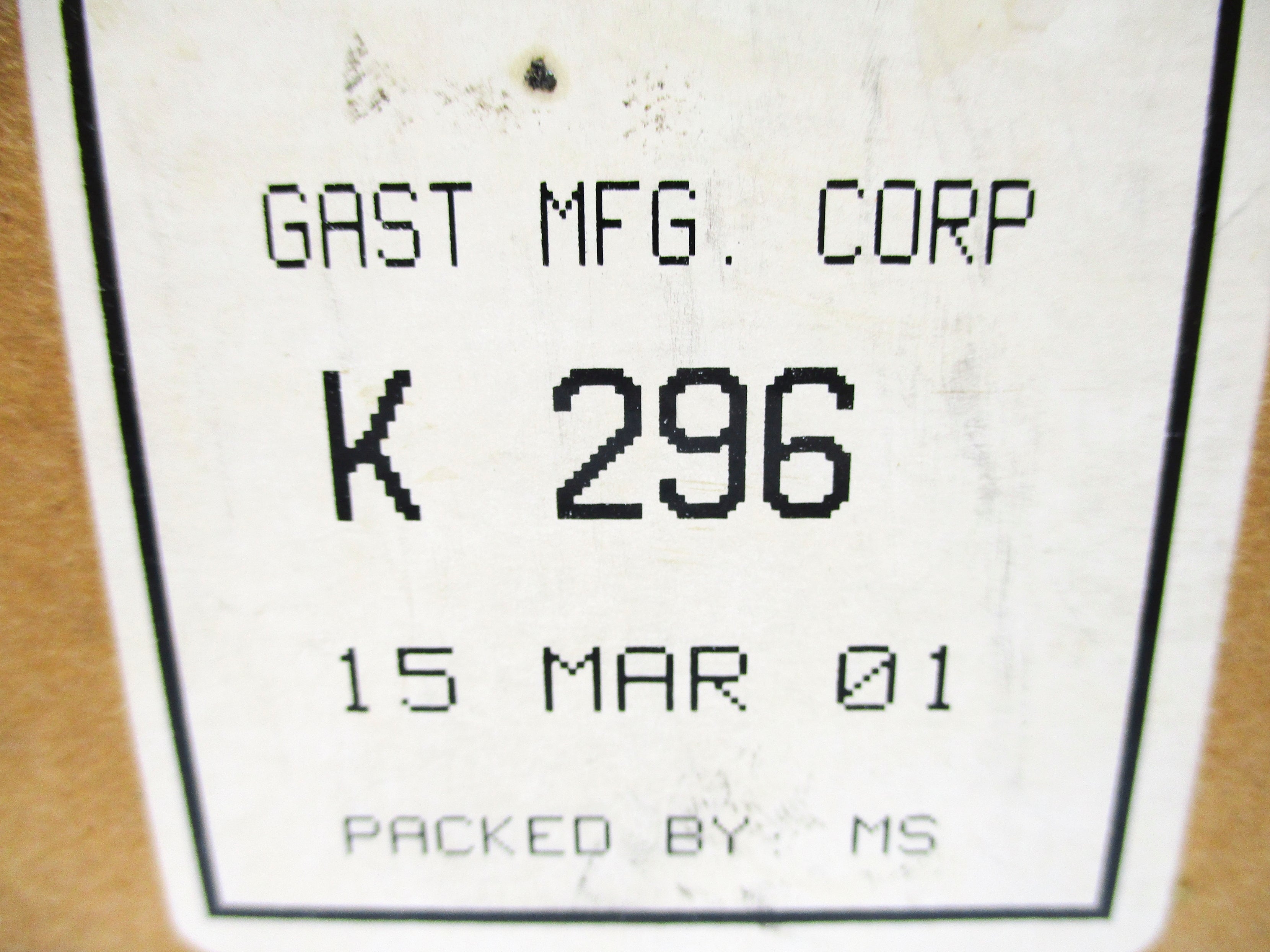 GAST MFG K296 NSMP