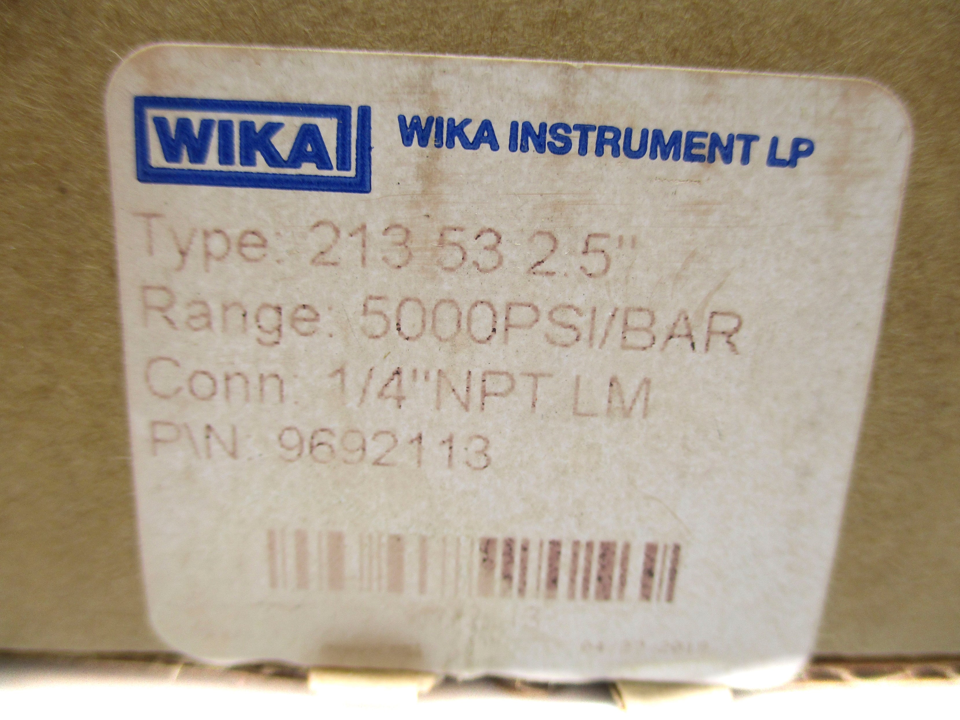 WIKA 9692113 5000PSI NSMP