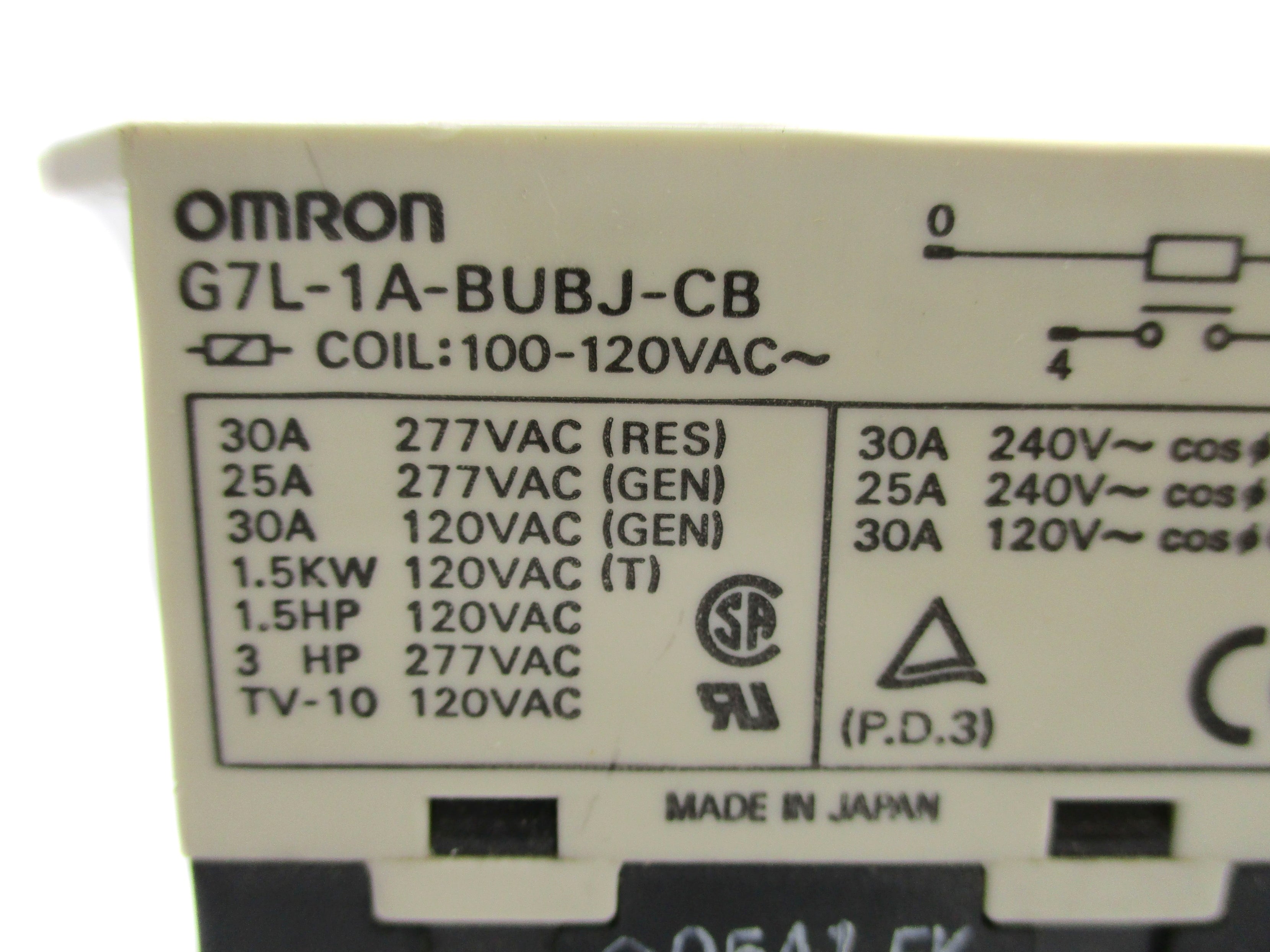 OMRON G7L-1A-BUBJ-CB 30A 100/120VAC NSNP