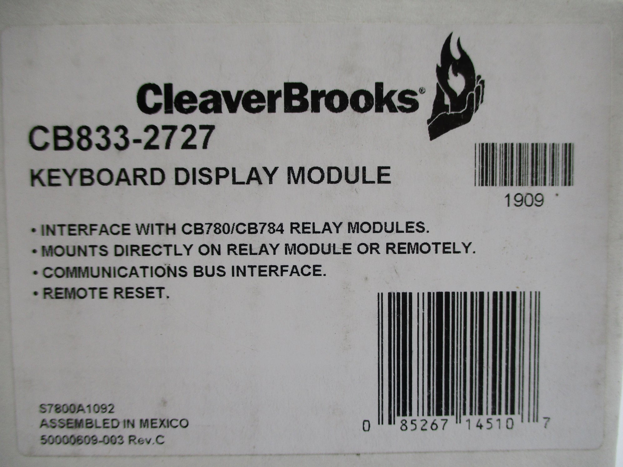 CLEAVER BROOKS CB833-2727 NSMP