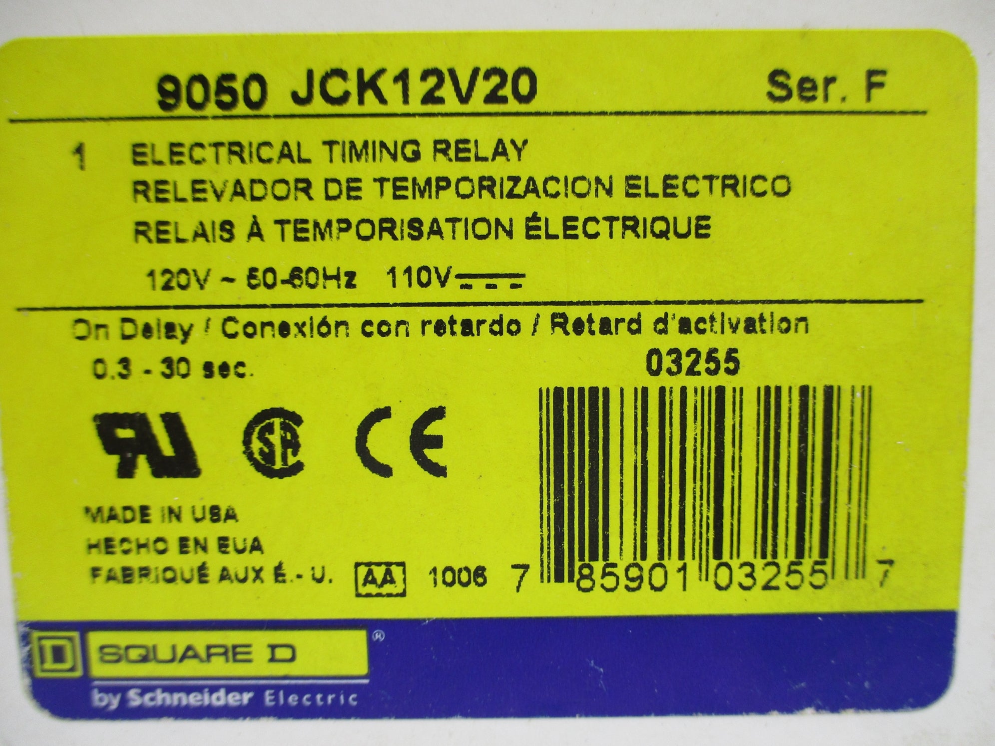 SQUARE D 9050JCK12V20 SER. F 110/120V NSMP
