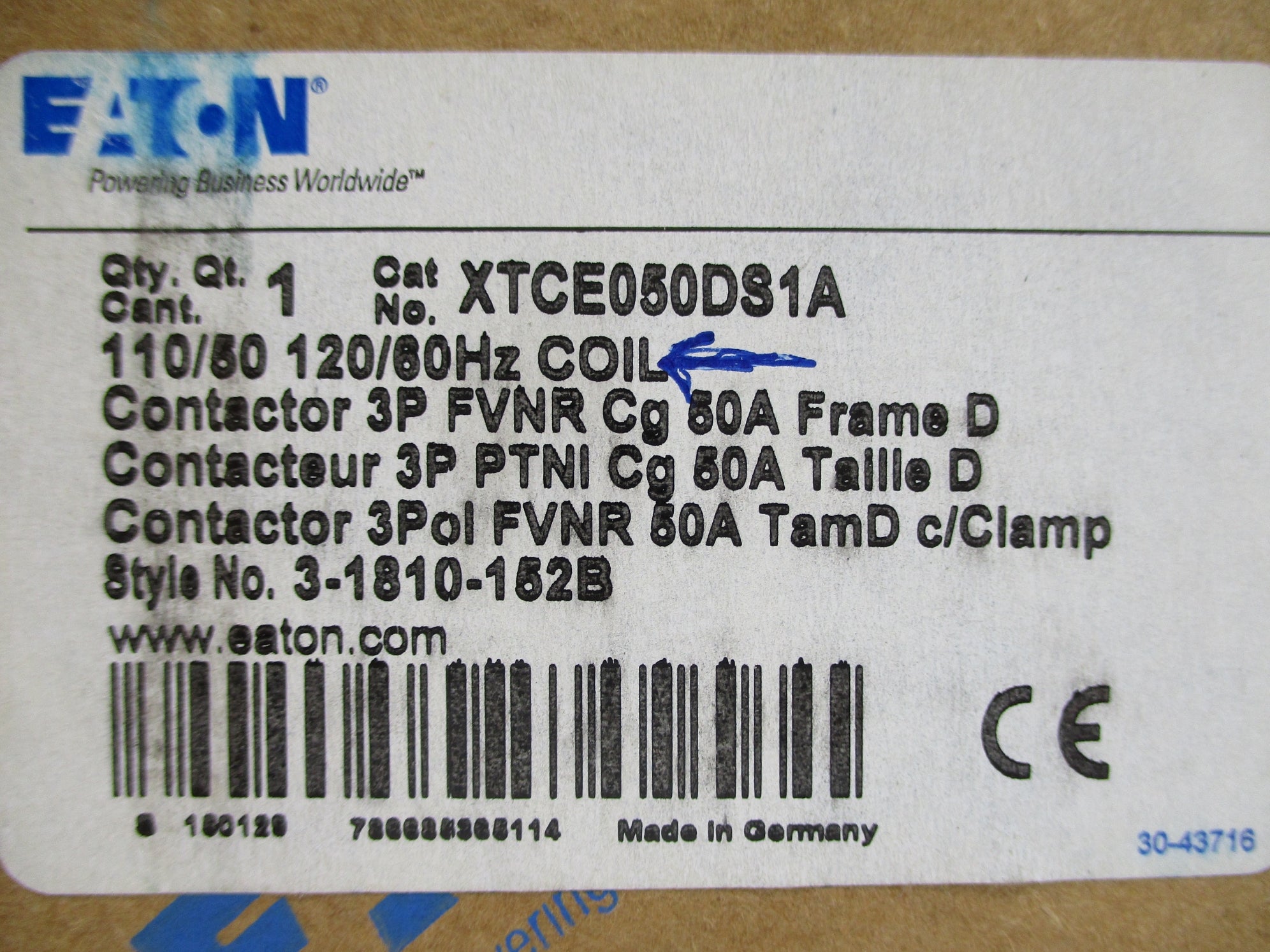 EATON XTCE050DS1A 110/120V 50A NSMP