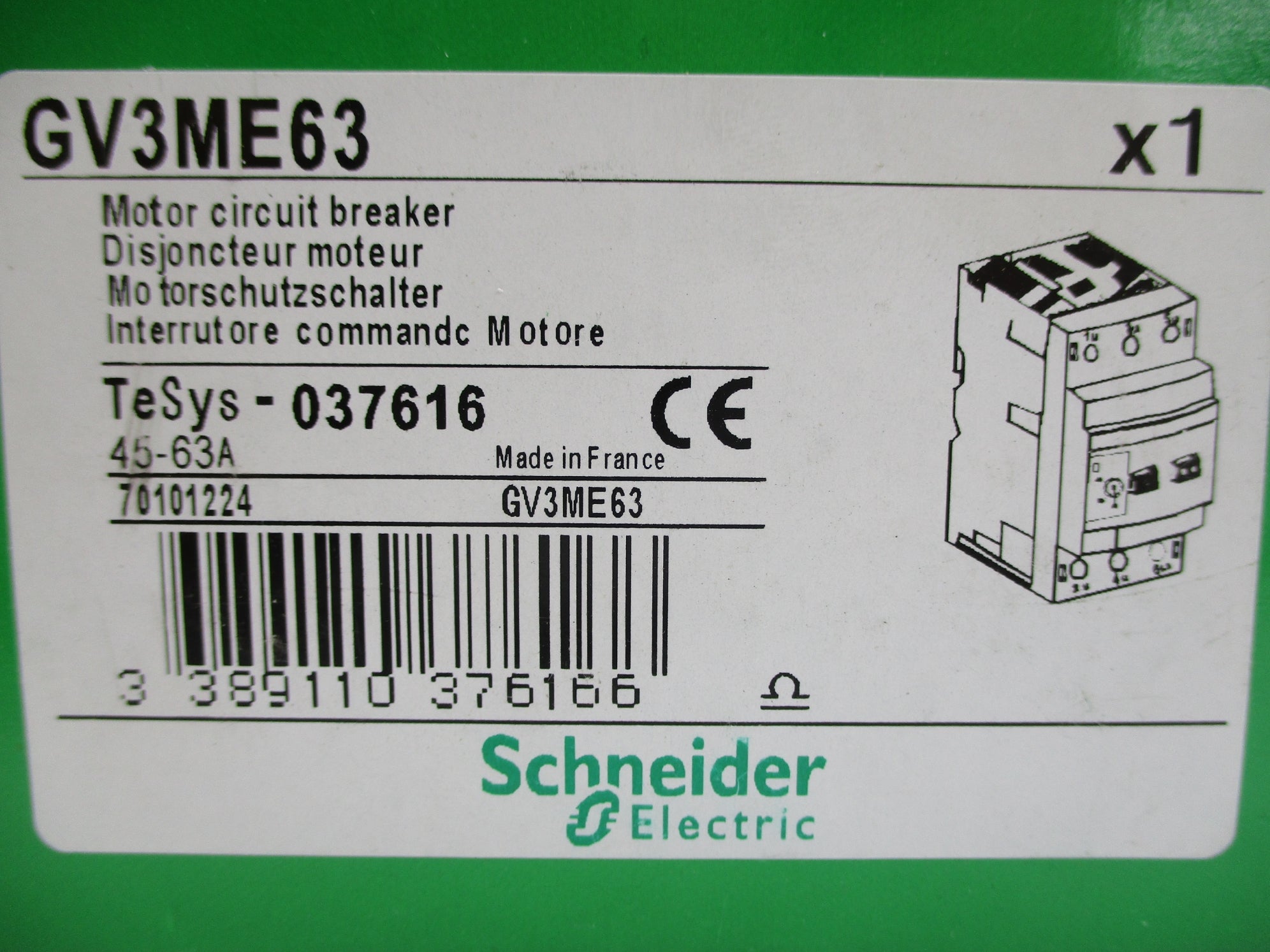 SCHNEIDER ELECTRIC GV3ME63 45-63A NSMP