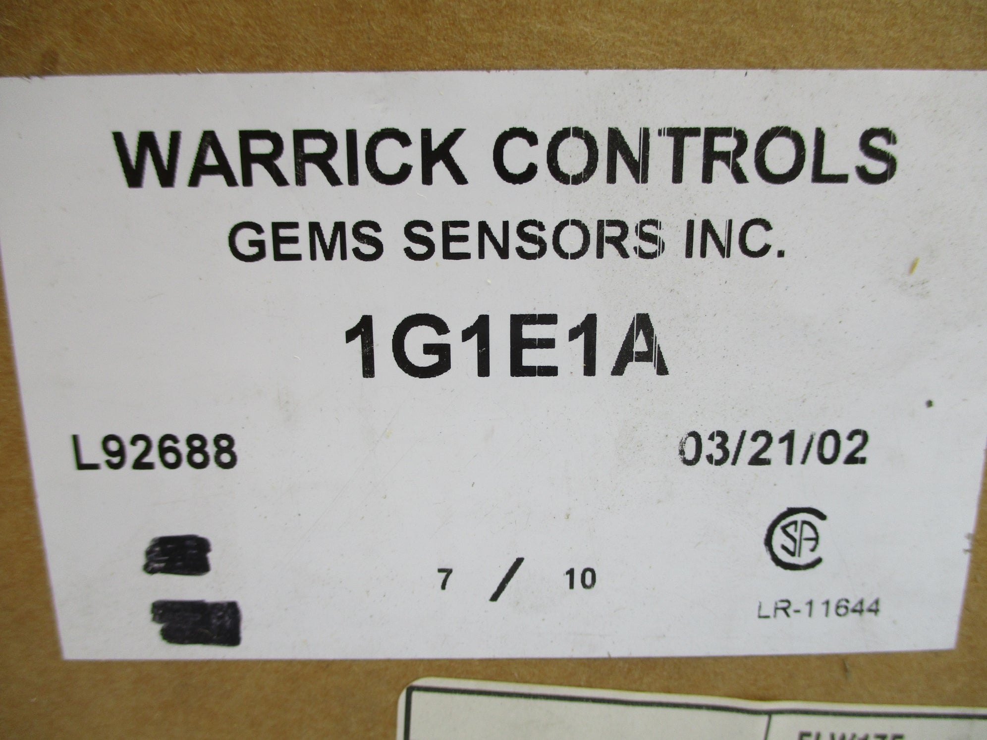 WARRICK CONTROLS 1G1E1A NSMP