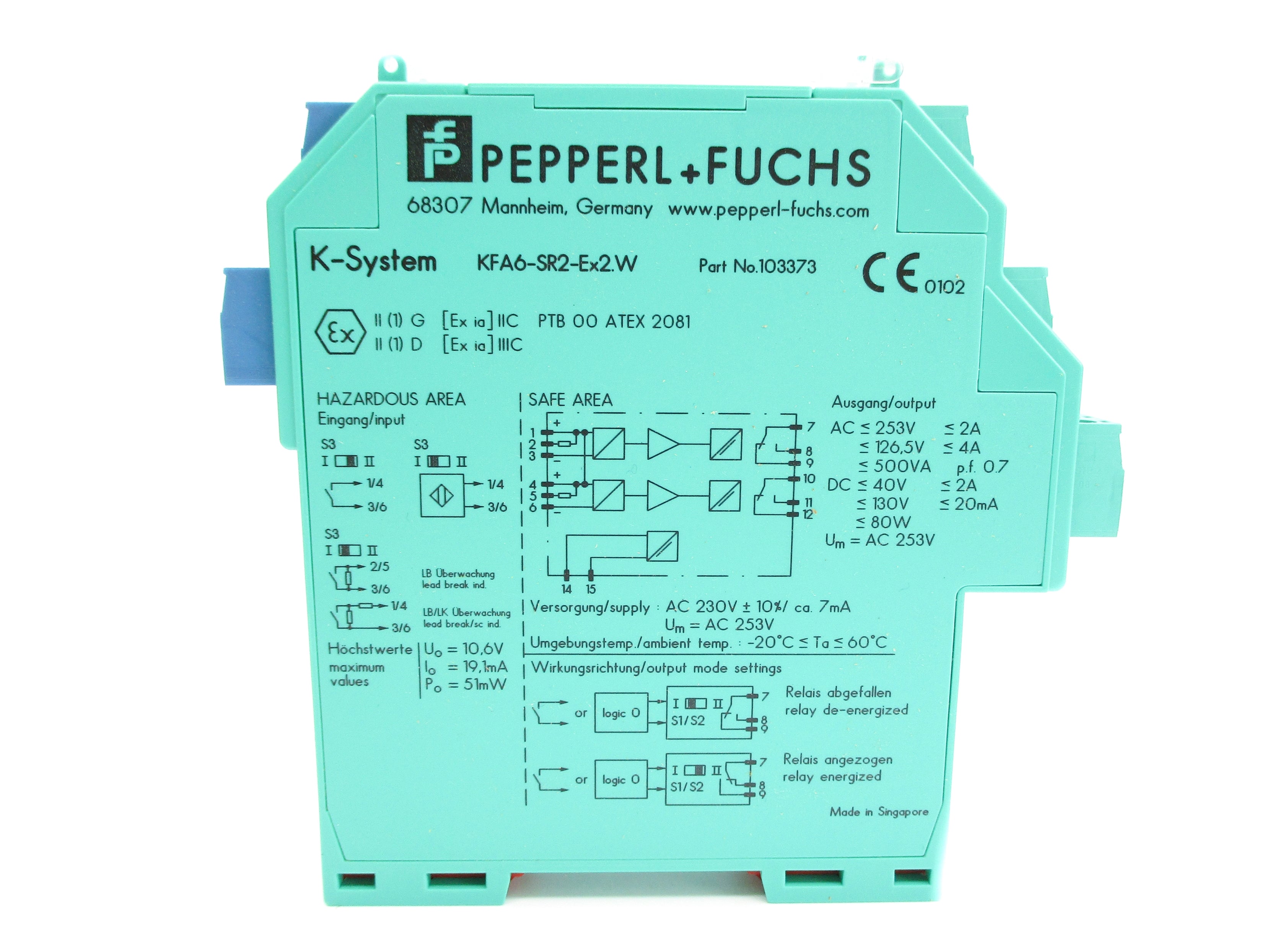 PEPPERL+FUCHS KFA6-SR2-EX2.W NSMP