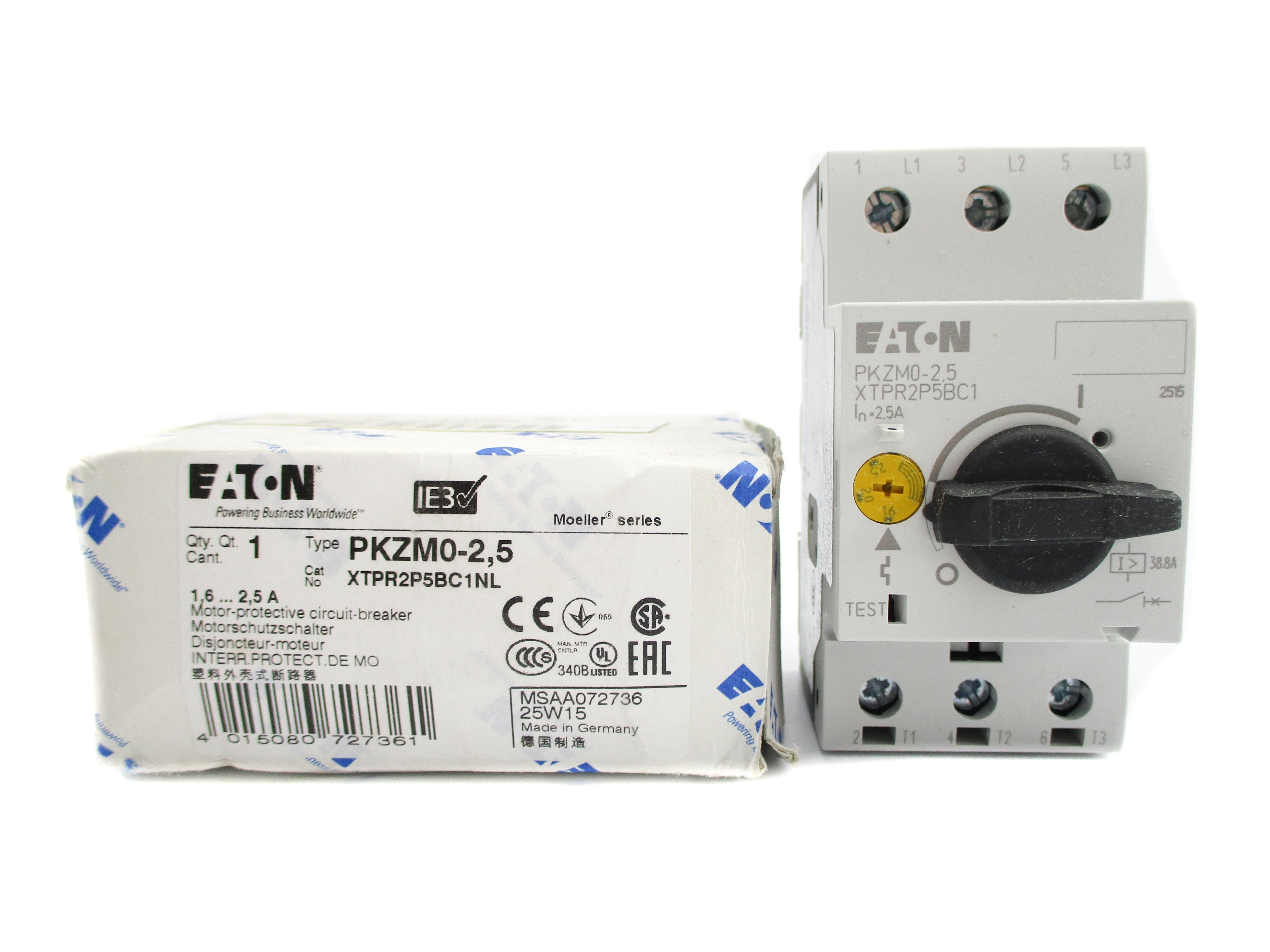 EATON PKZM0-2.5 XTPR2P5BC1NL 1.6-2.5A NSMP