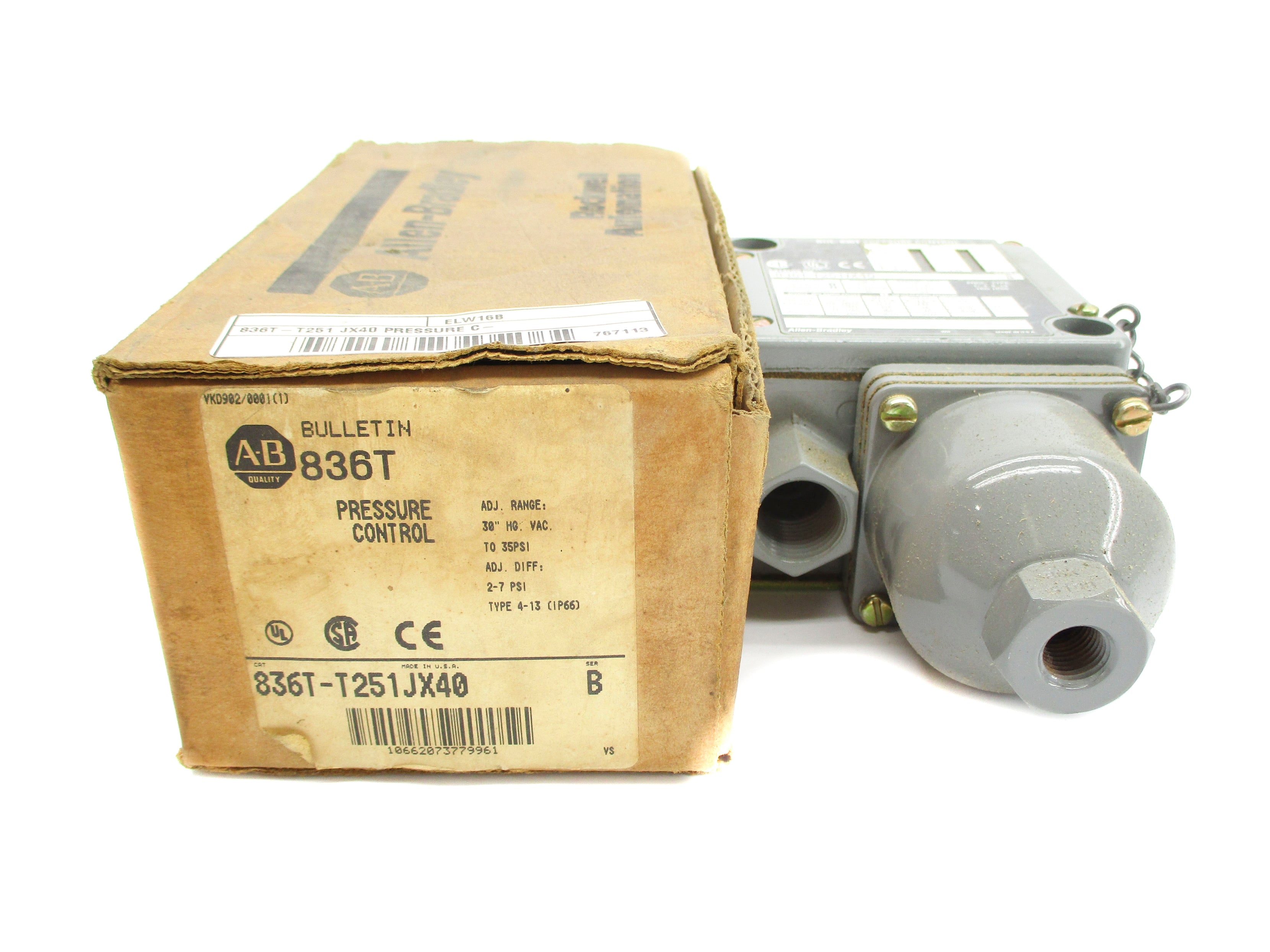 ALLEN BRADLEY 836T-T251JX40 SER. B 35PSI (BR/WH) NSMP