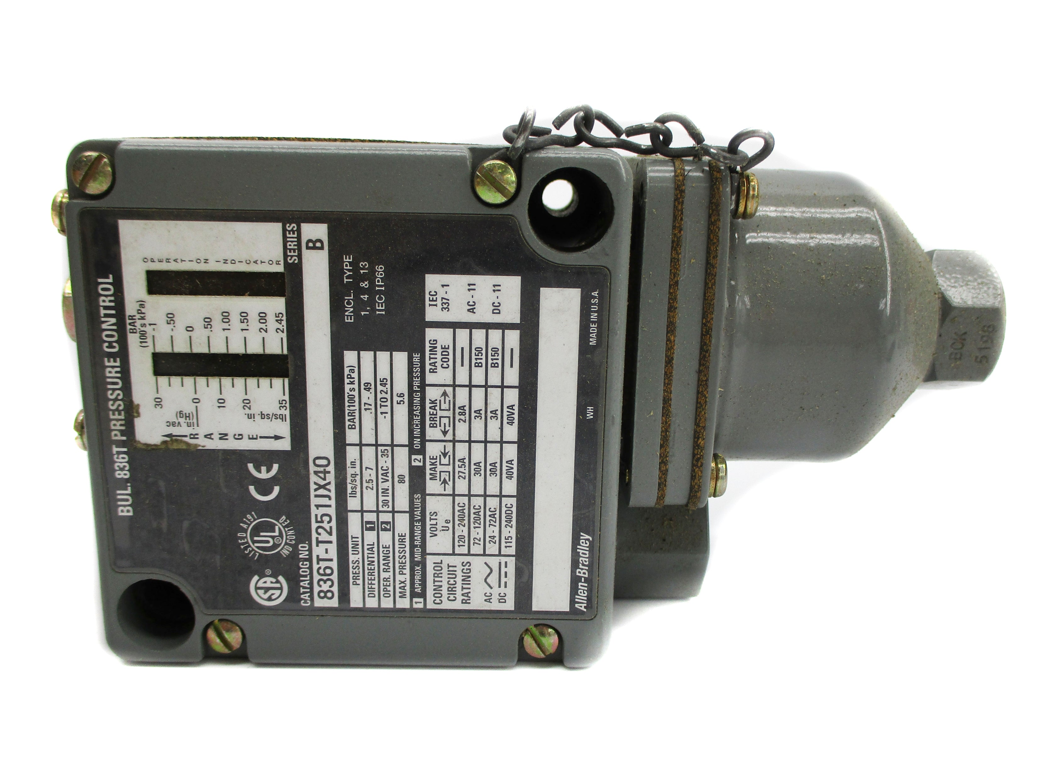 ALLEN BRADLEY 836T-T251JX40 SER. B 35PSI (BR/WH) NSMP