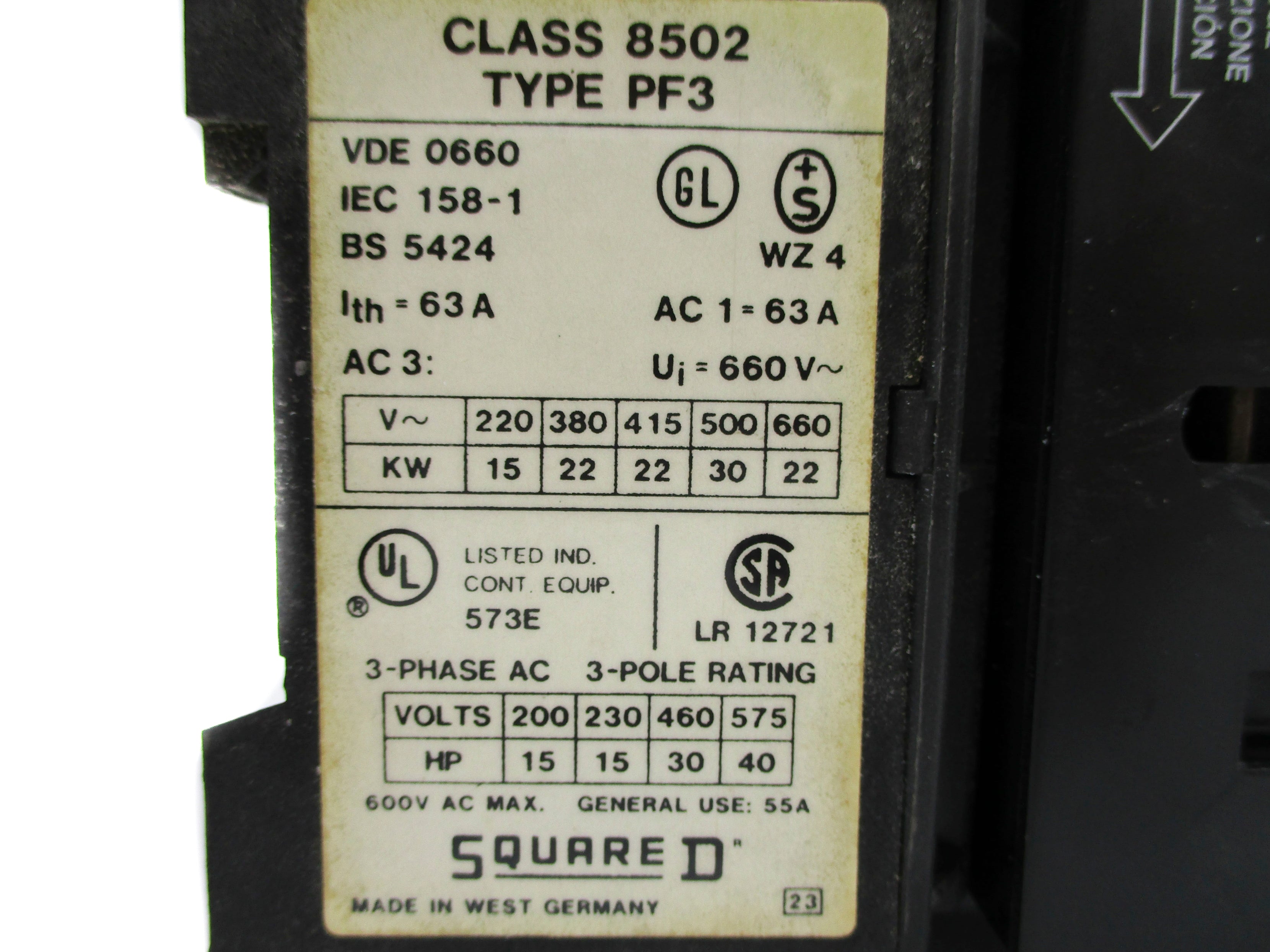 SQUARE D 8502PF3.22 110/120V NSNP