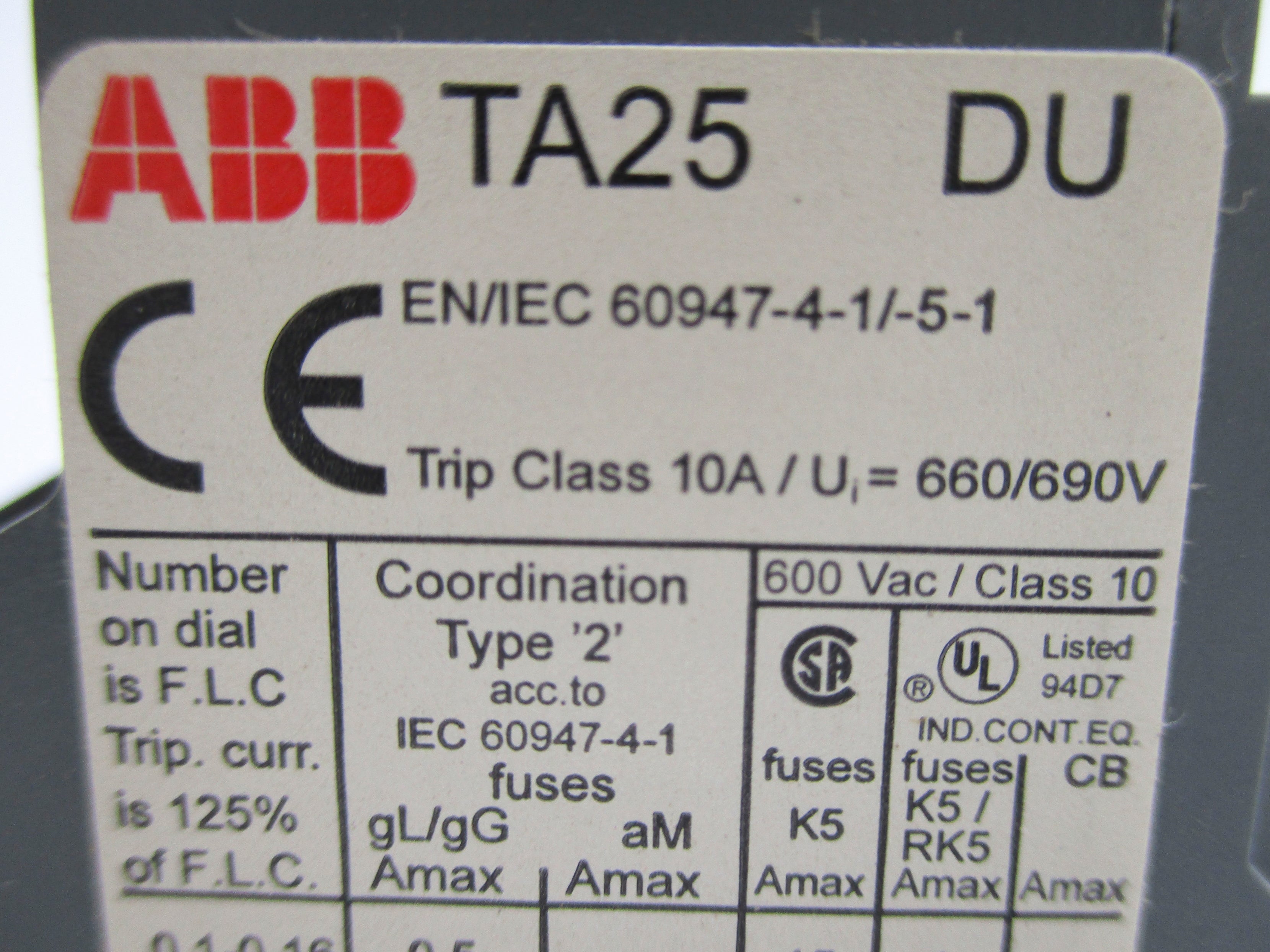 ABB TA25DU-4.0 690V 2.8-4A NSNP