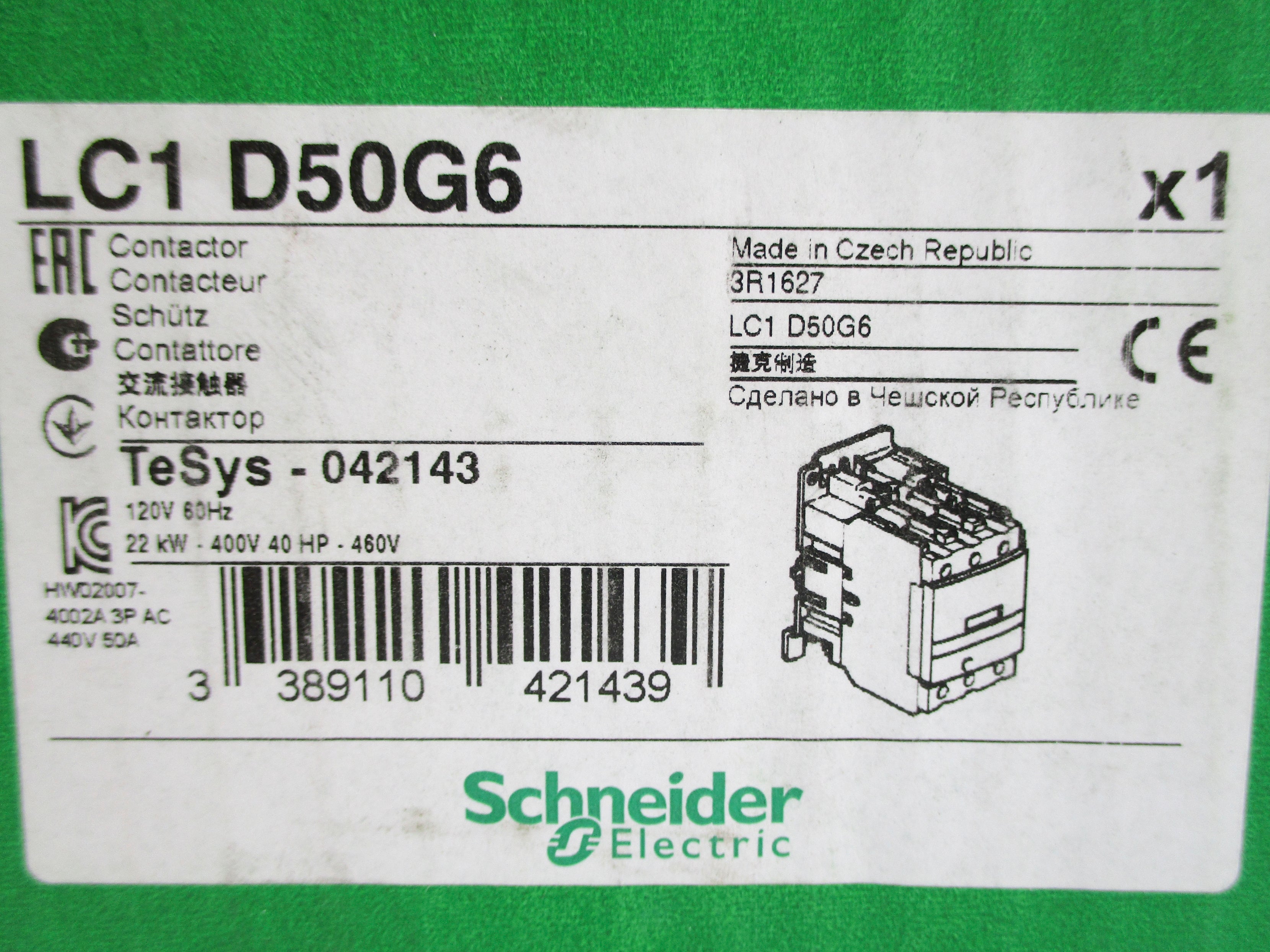 SCHNEIDER ELECTRIC LC1D50G6 120V NSMP