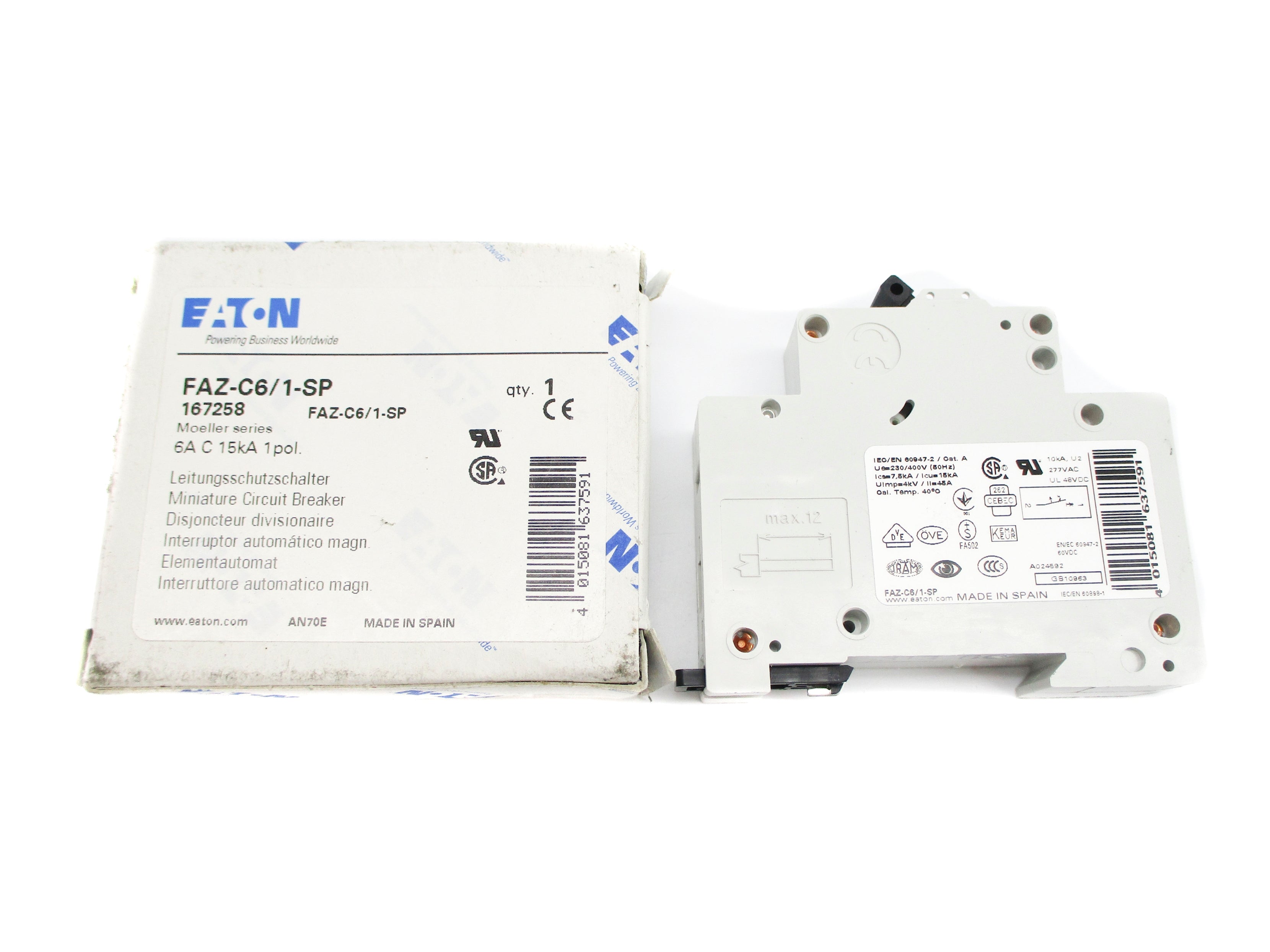 EATON FAZ-C6/1-SP 167258 415V 6A NSMP