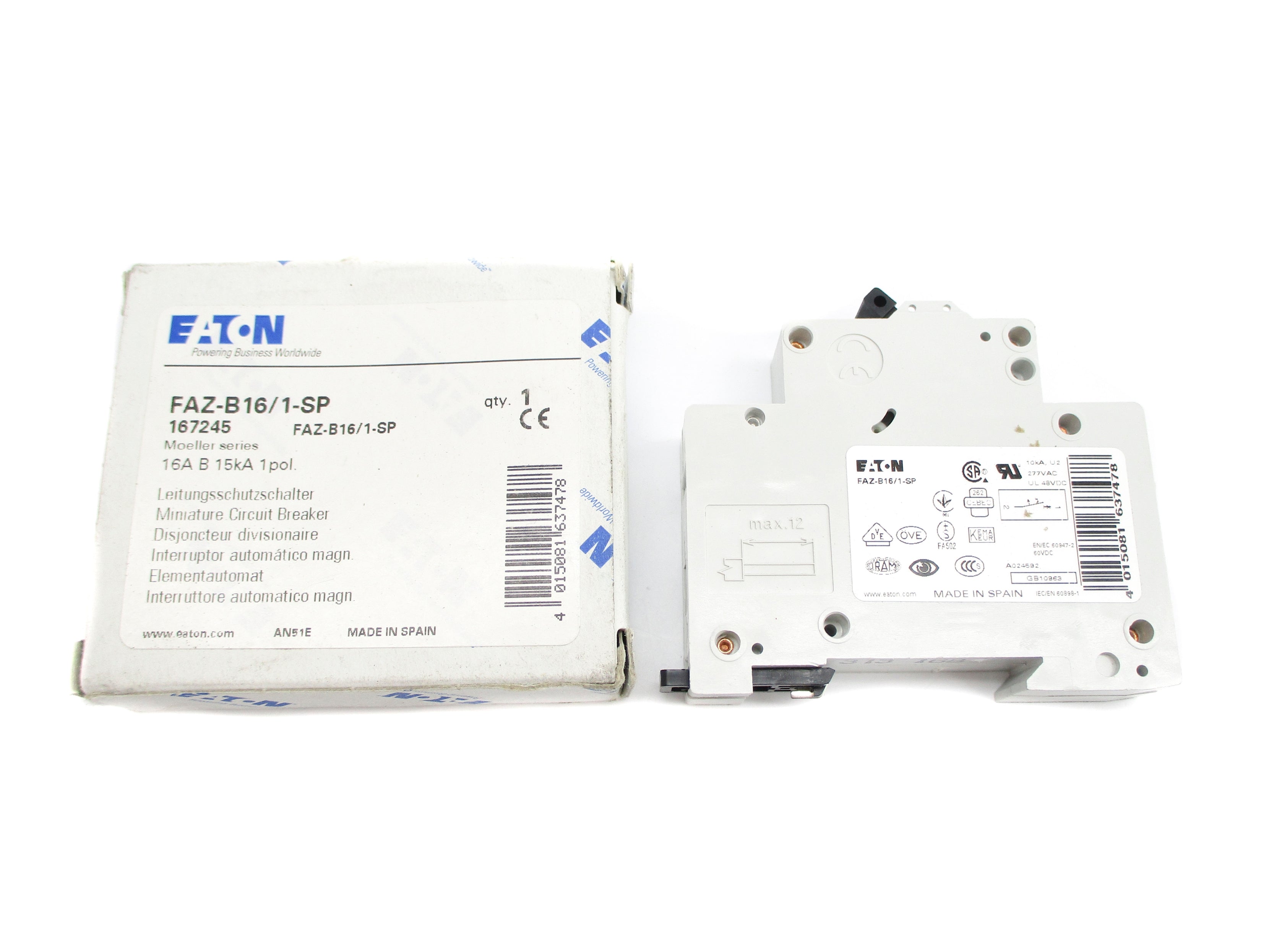 EATON FAZ-B16/1-SP 230/400V 240/415V 16A NSMP