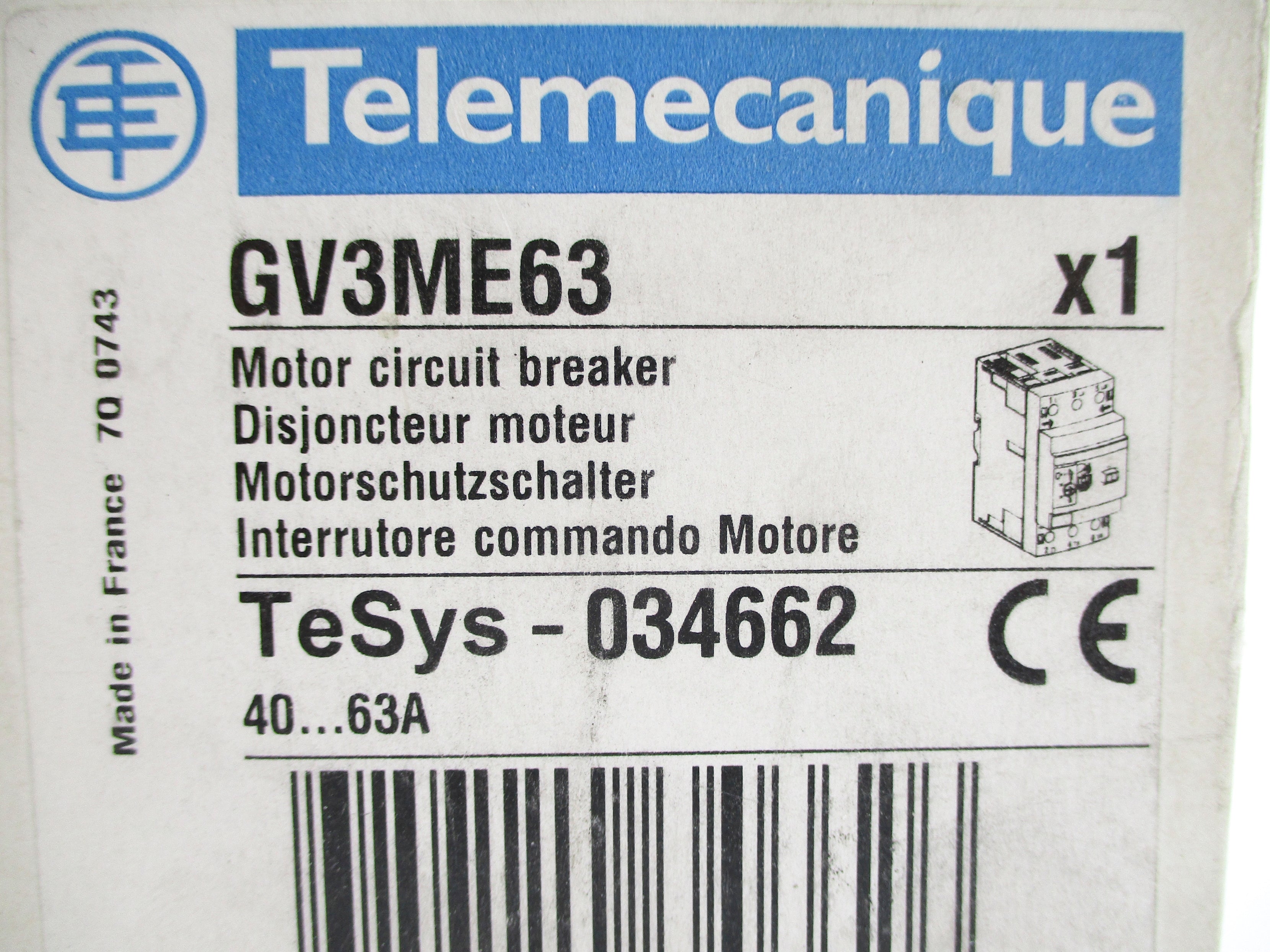 TELEMECANIQUE GV3ME63 40-63A NSMP