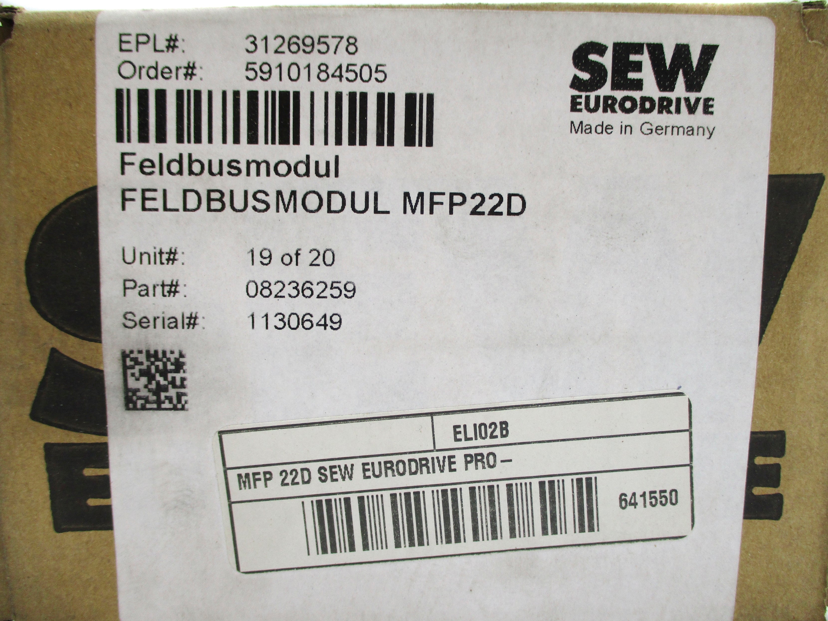 SEW EURODRIVE 08236259 NSMP