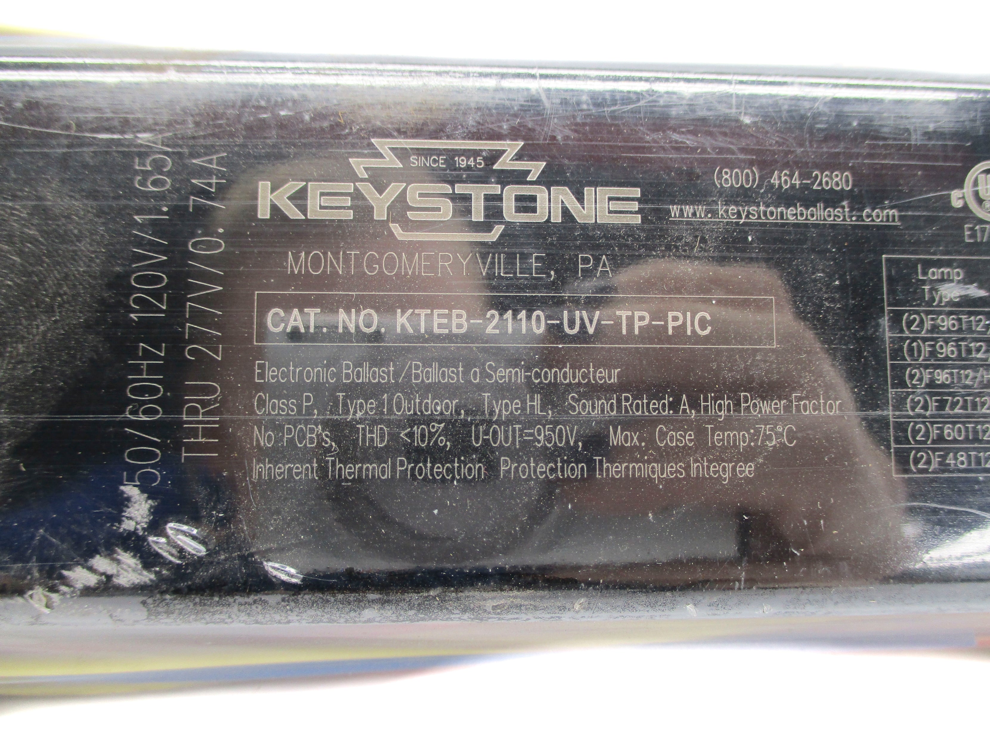 KEYSTONE KTEB-2110-UV-TP-PIC NSNP