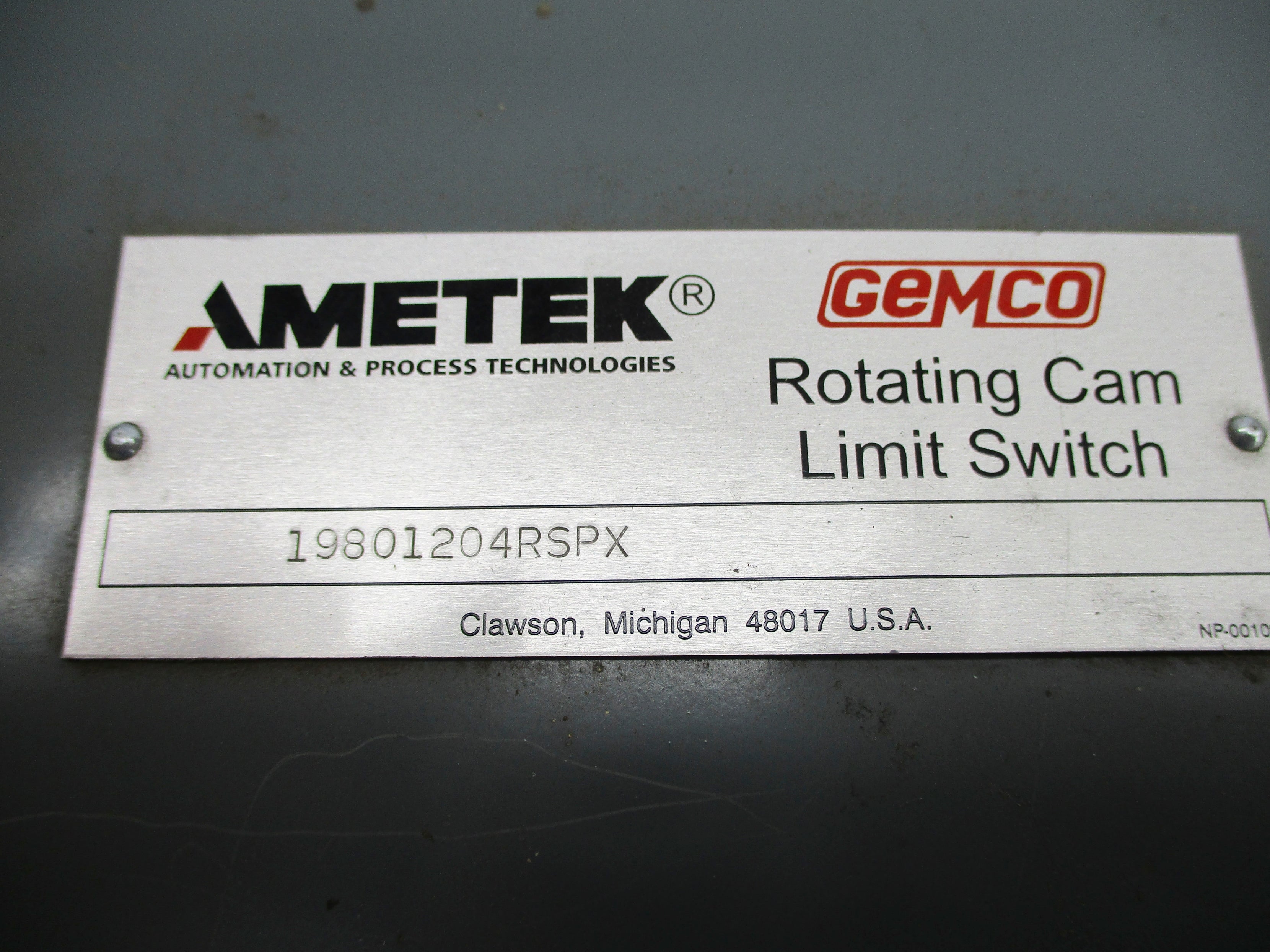 AMETEK 19801204RSPX NSNP