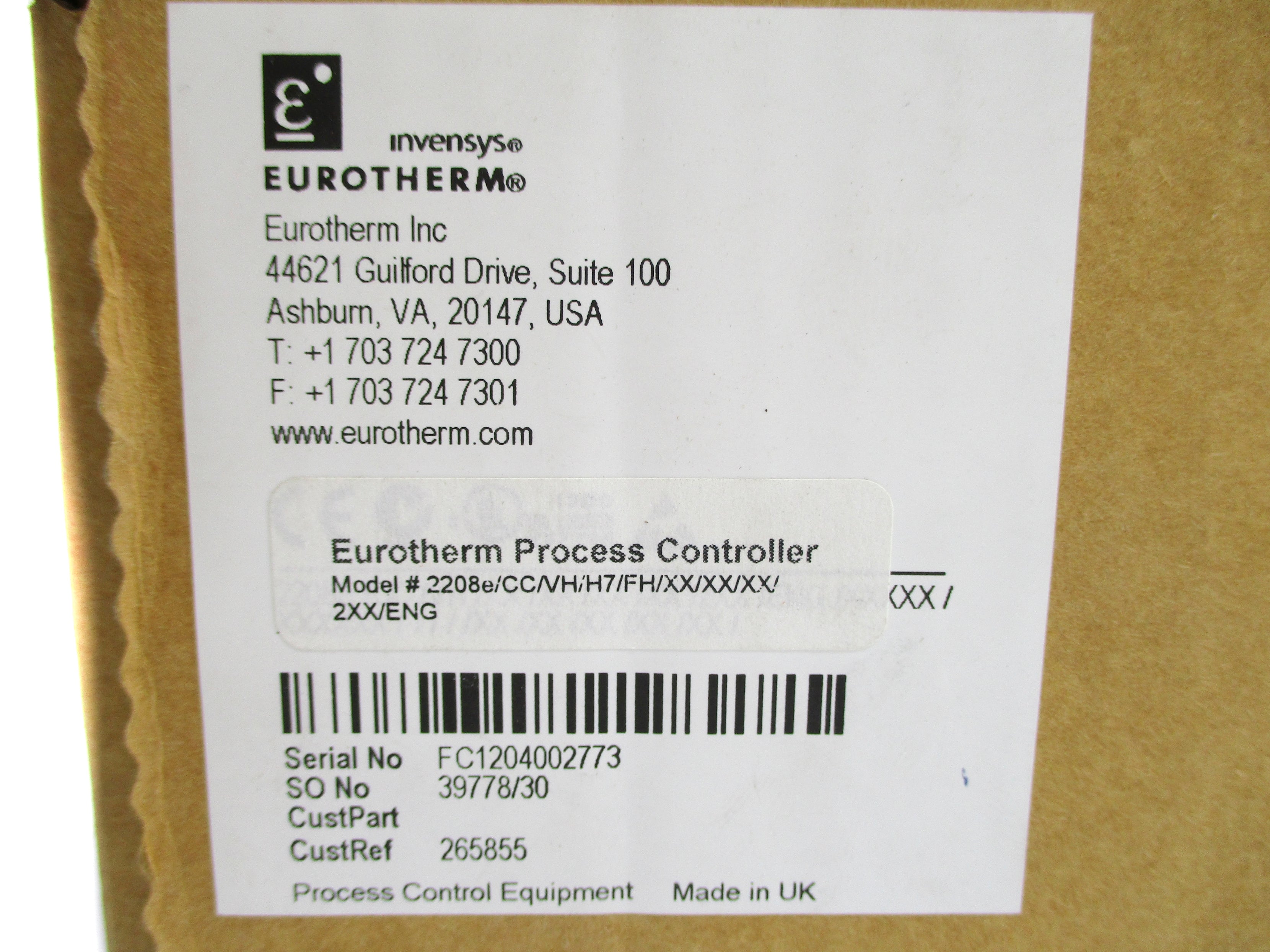 EUROTHERM 2208E/CC/VH/H7/FH/XX/XX/XX/2XX/ENG NSMP