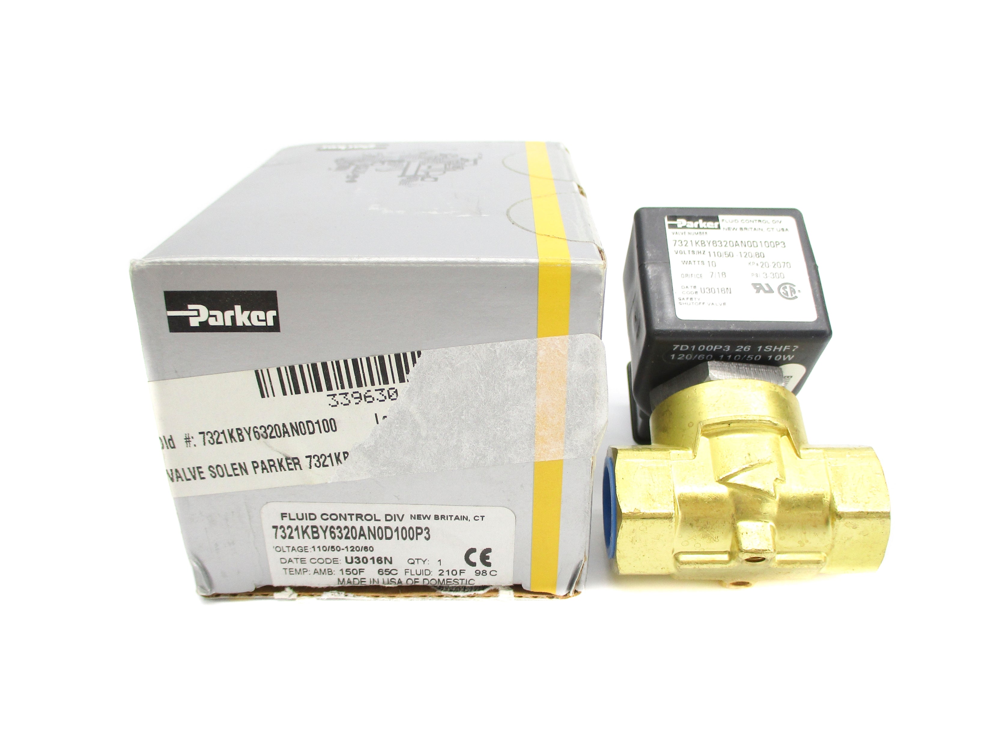 PARKER 7321KBY6320AN0D100P3 110/120V 3-300PSI NSMP