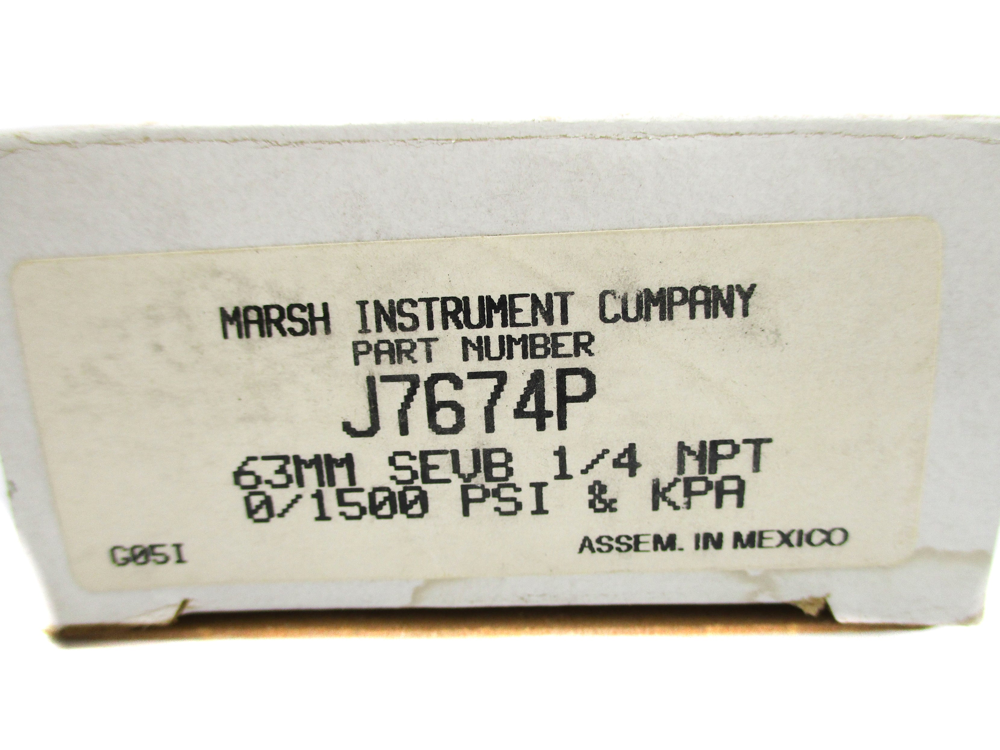 MARSH BELLOFRAM J7674P 0-1500PSI NSMP