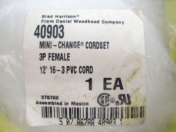 DANIEL WOODHEAD 40903 600V 13A 12' NSMP