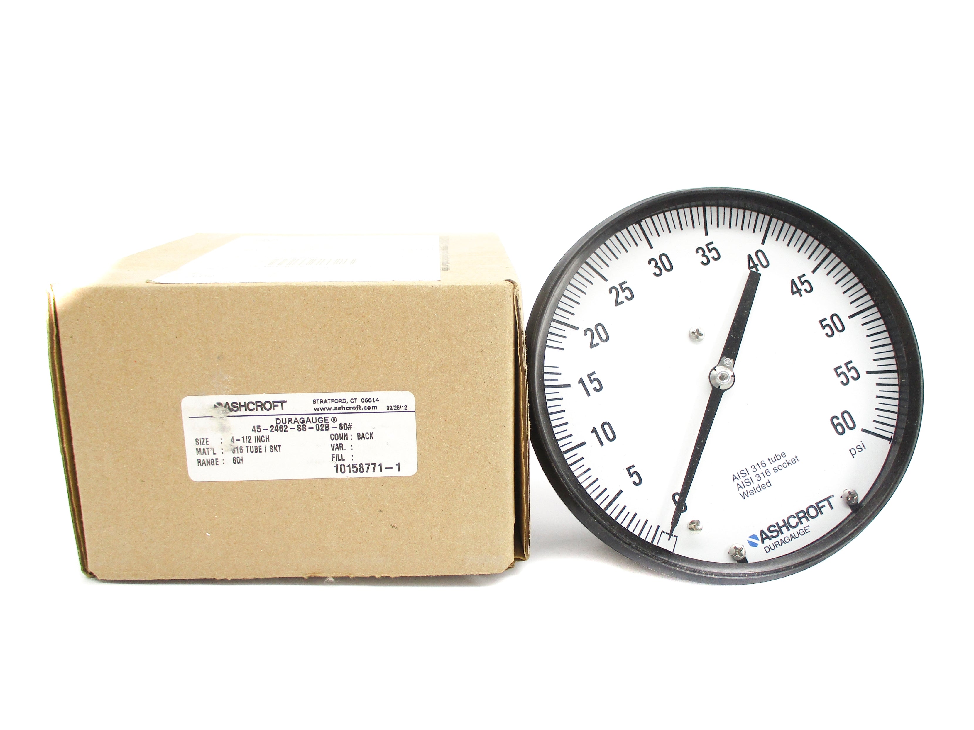 ASHCROFT 45-2462-SS-02B-60# 0-60PSI NSMP