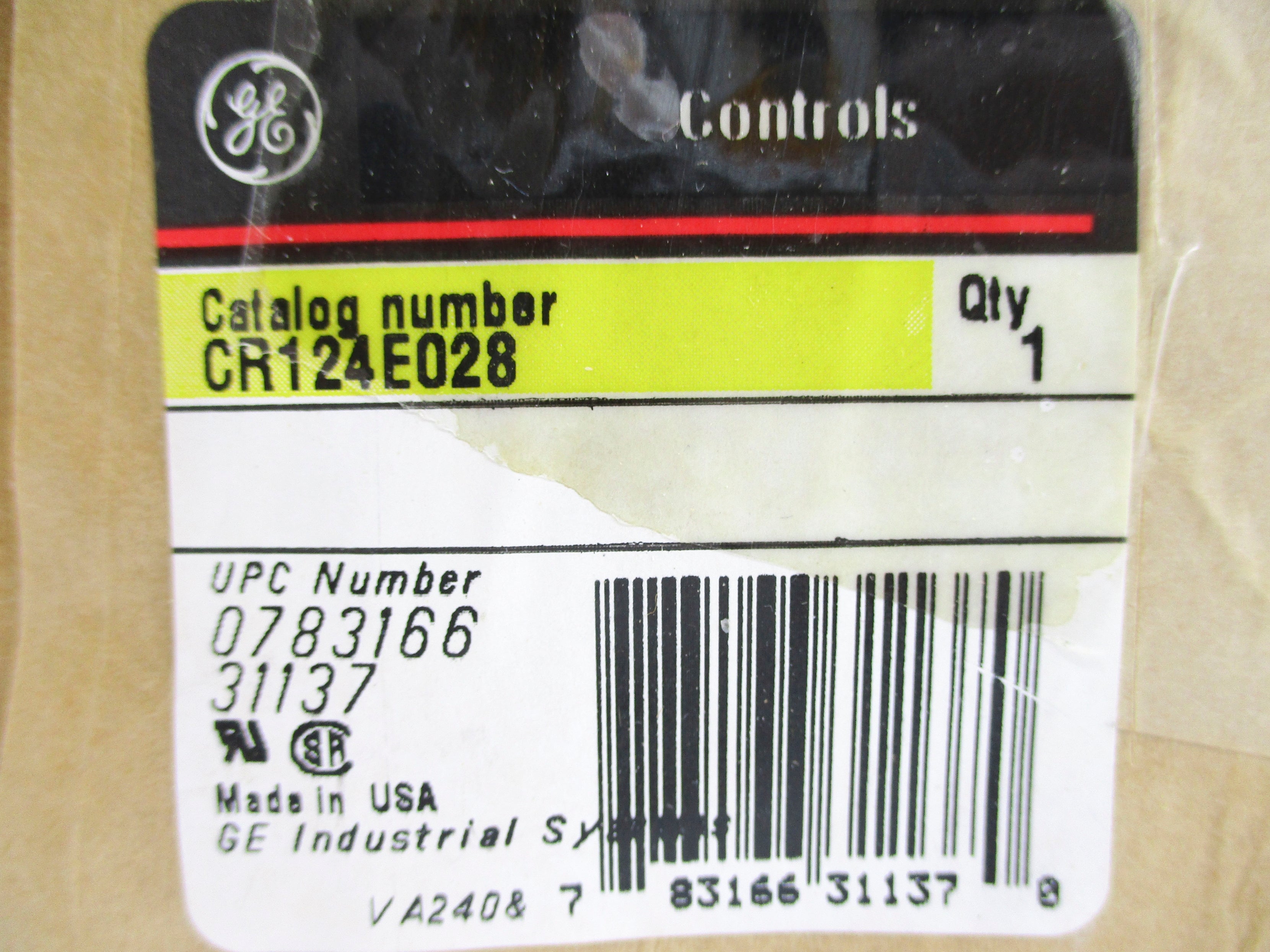 GENERAL ELECTRIC CR124E028 SER. A 600V NSMP