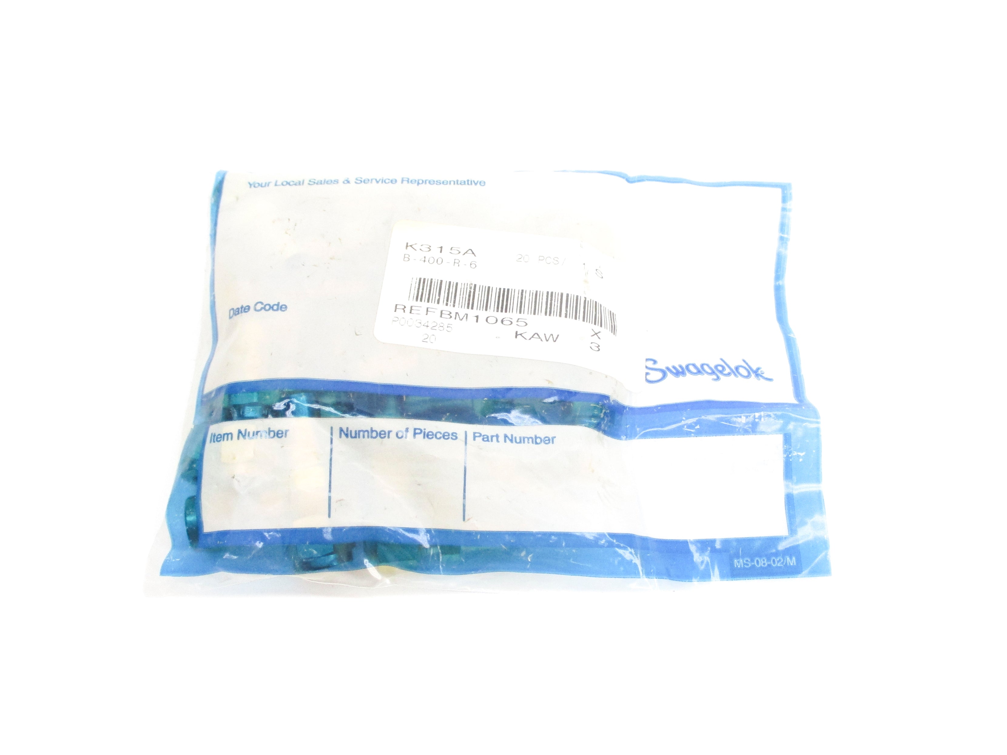 SWAGELOK B-400-R-6 (PKG OF 20) NSMP