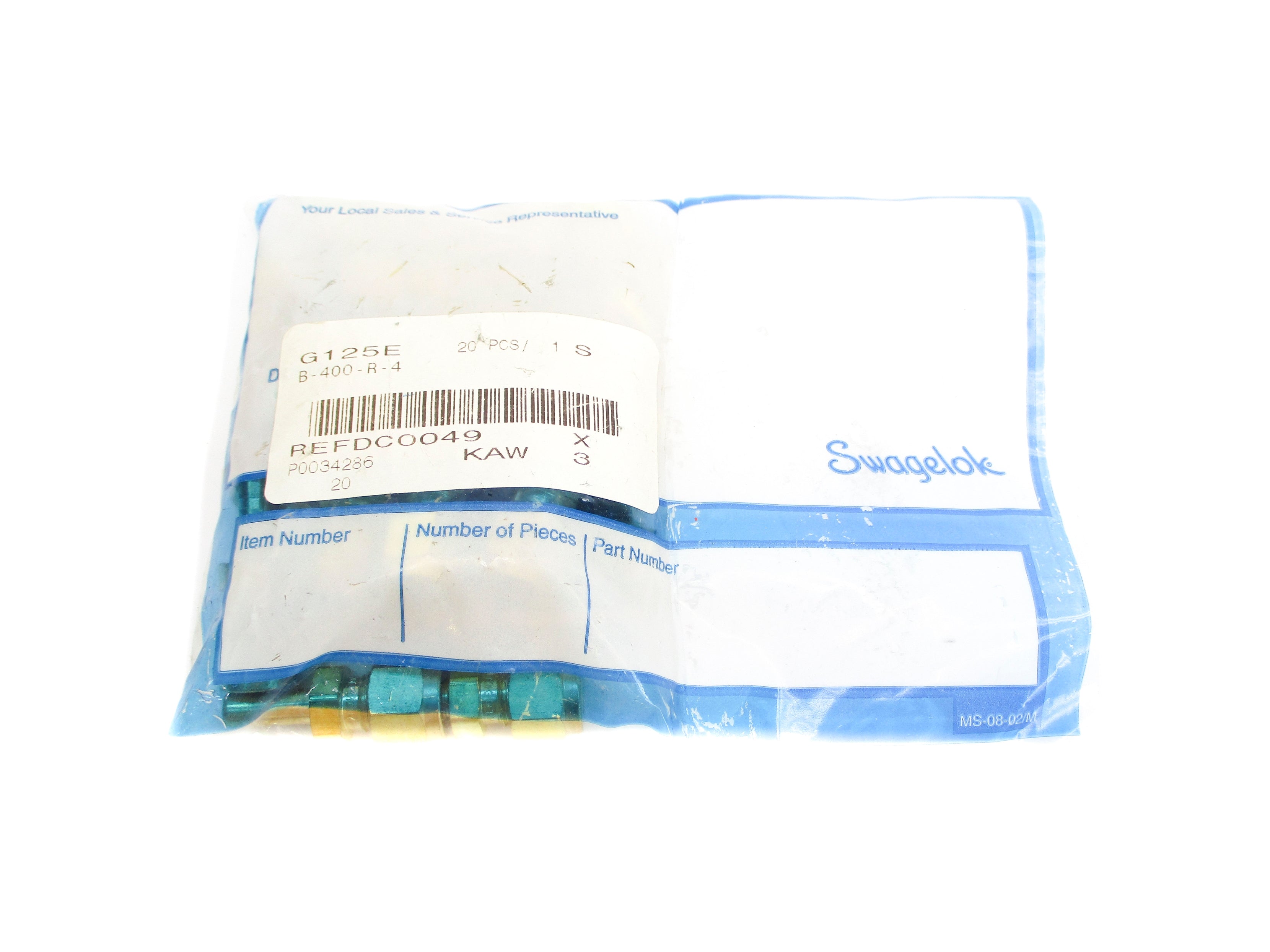 SWAGELOK B-400-R-4 (PKG OF 20) NSMP
