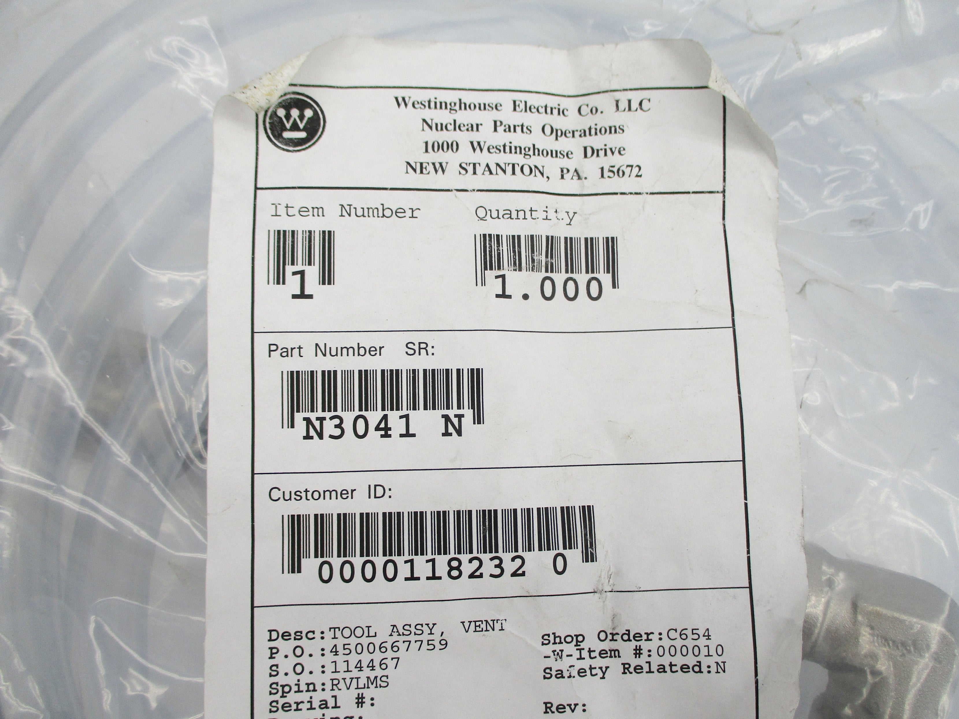 WESTINGHOUSE N3041N NSMP