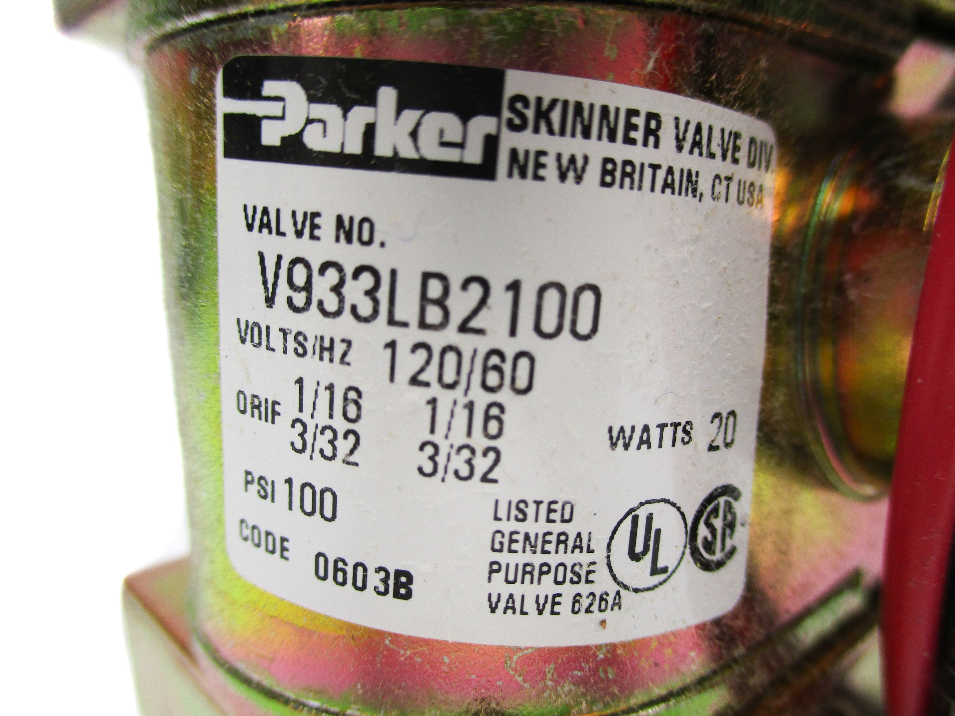 PARKER V933LB2100 120V 100PSI NSNP