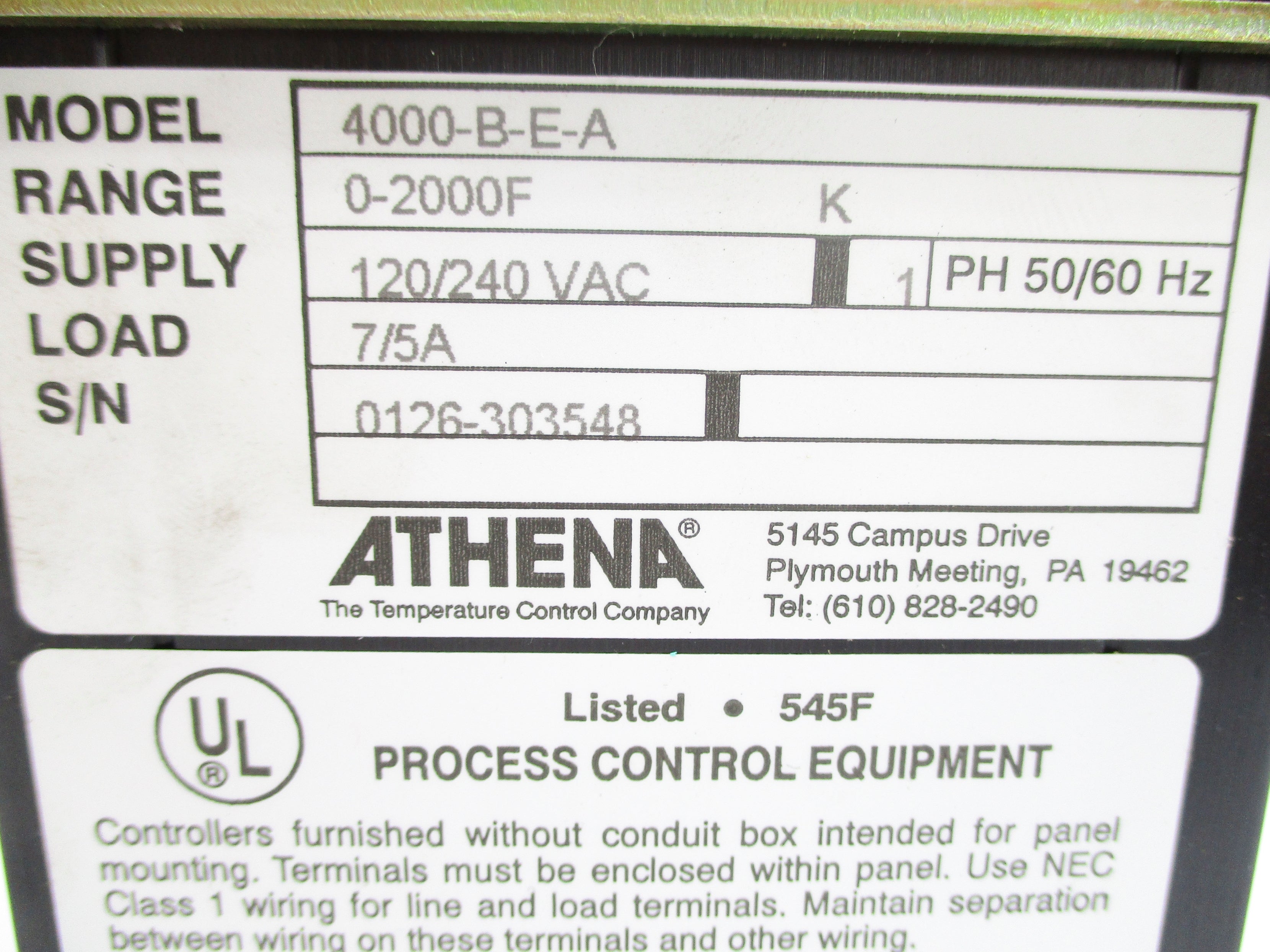 ATHENA 4000-B-E-A (AS PICTURED) NSNP