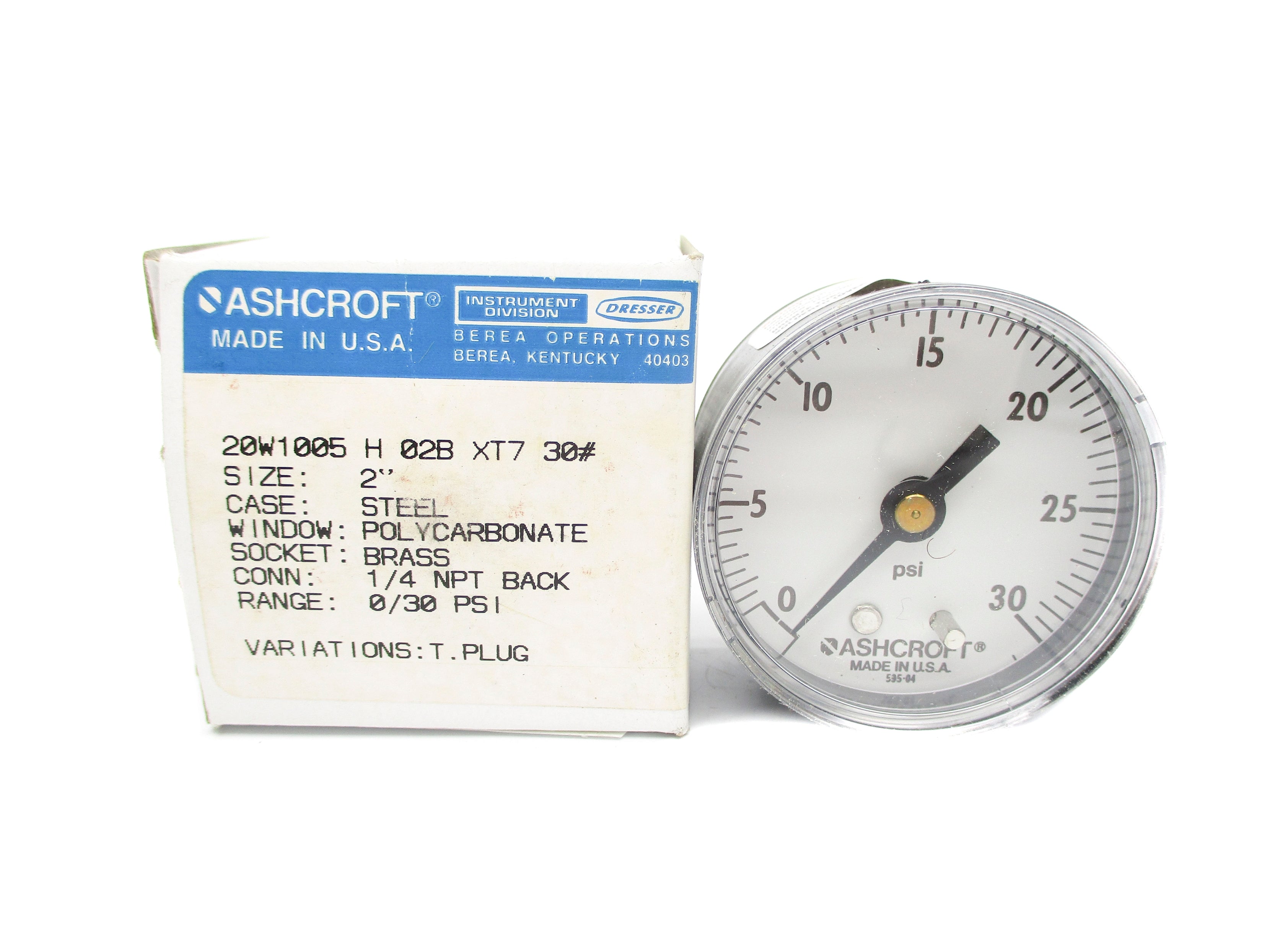 ASHCROFT 20W1005H02BXT730# 0-30PSI NSMP