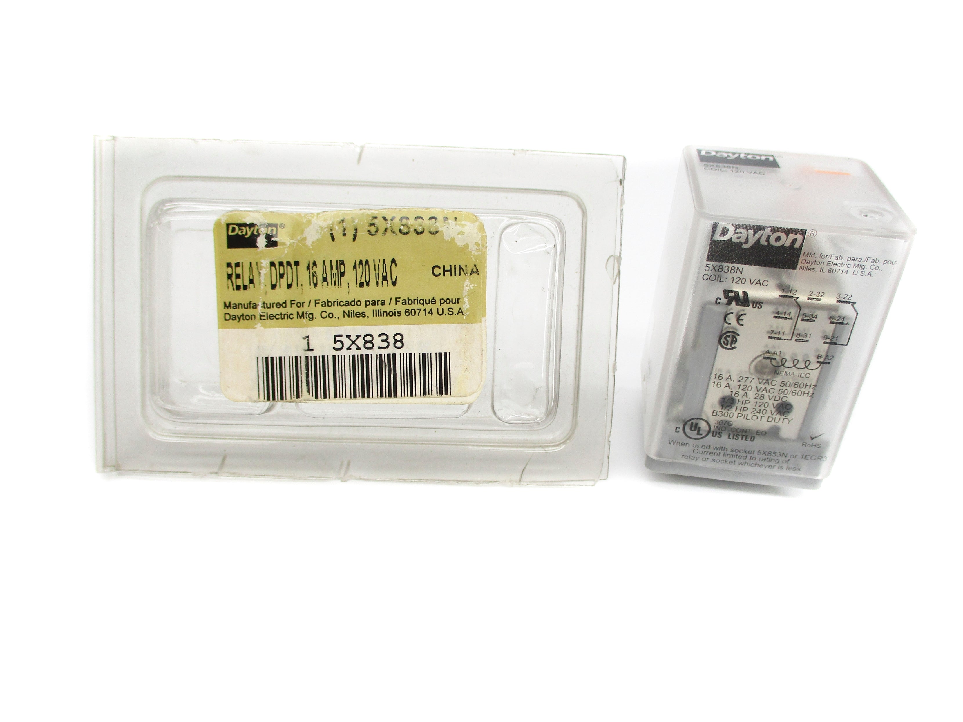 DAYTON 5X838N 120VAC 16A NSMP