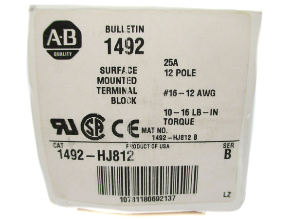 ALLEN BRADLEY 1492-HJ812 SER. B 600V 25A (WH) NSMP