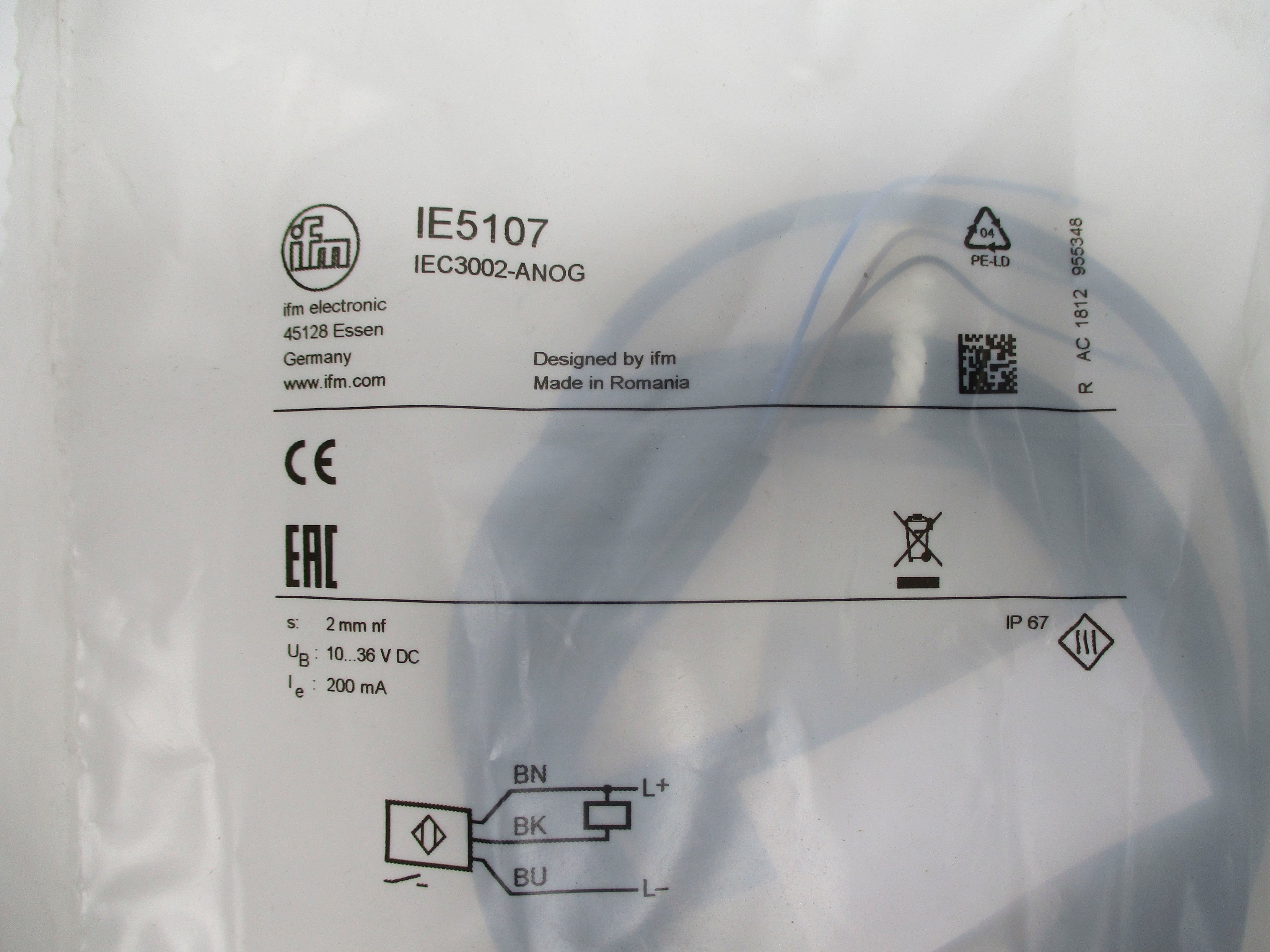 IFM EFECTOR IE5107 IEC3002-ANOG 10-36VDC NSMP