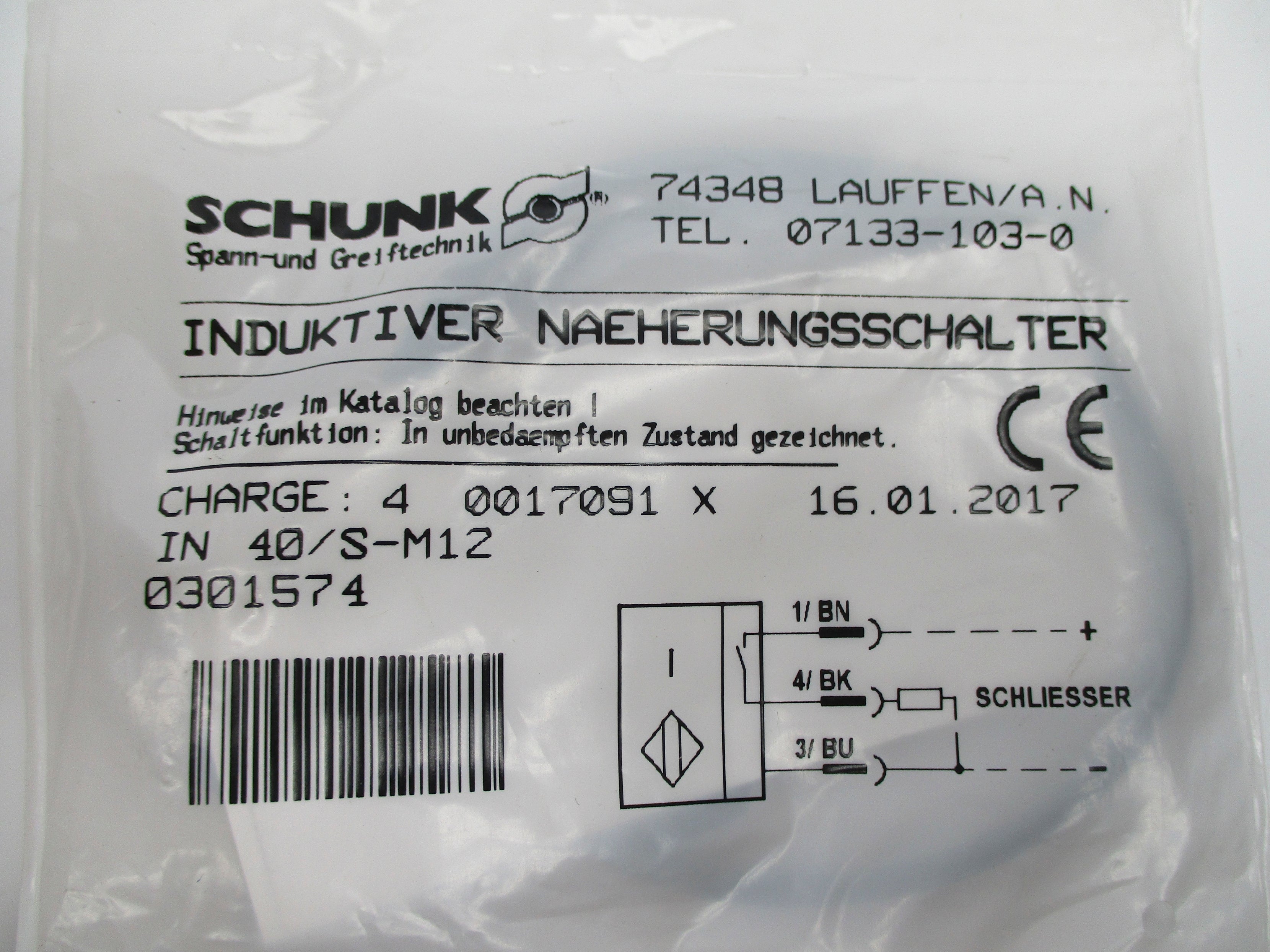 SCHUNK 0301574 IN40/S-M12 NSMP
