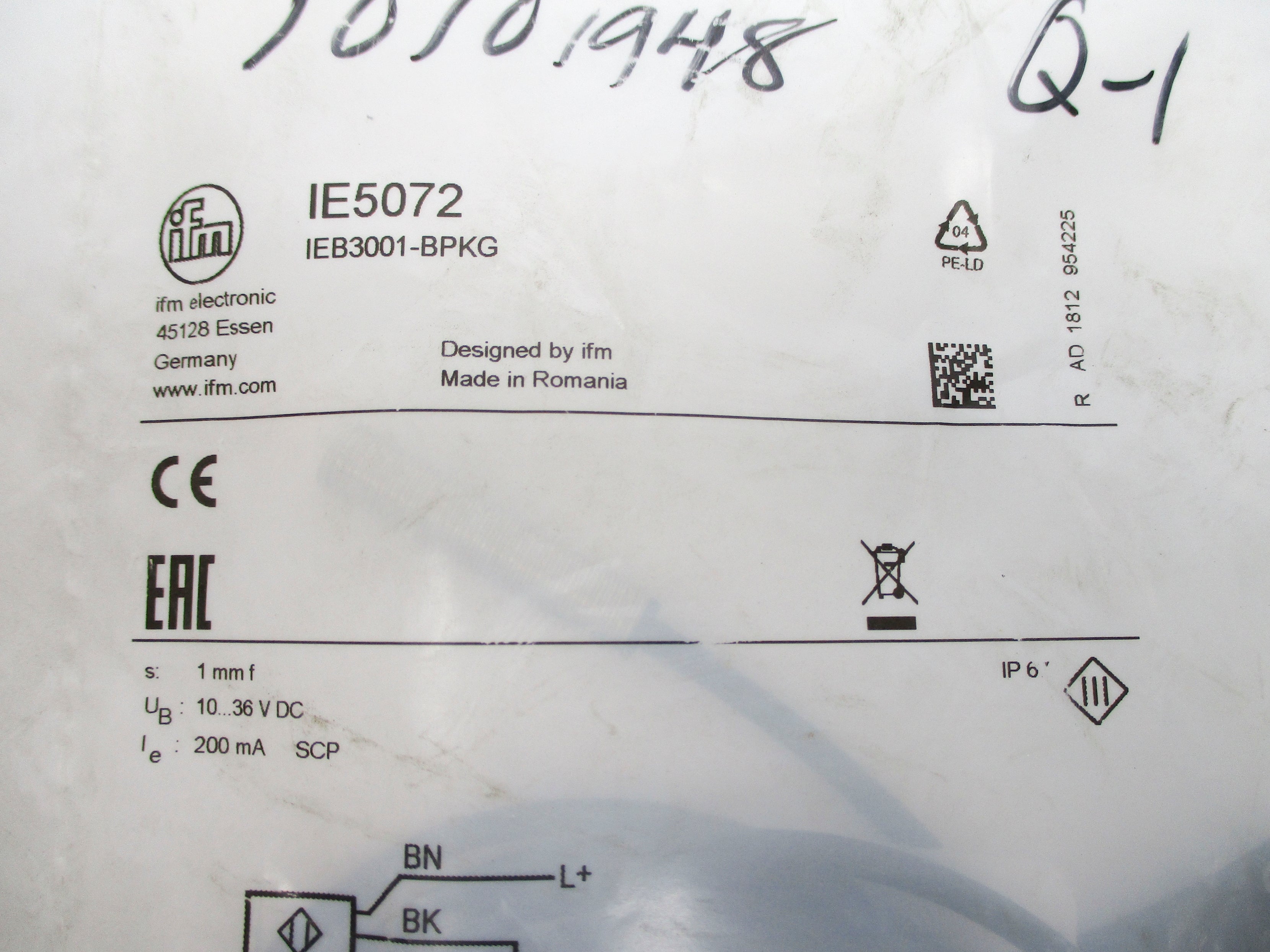 IFM EFECTOR IE5072 IEB3001-BPKG 10-36VDC NSMP