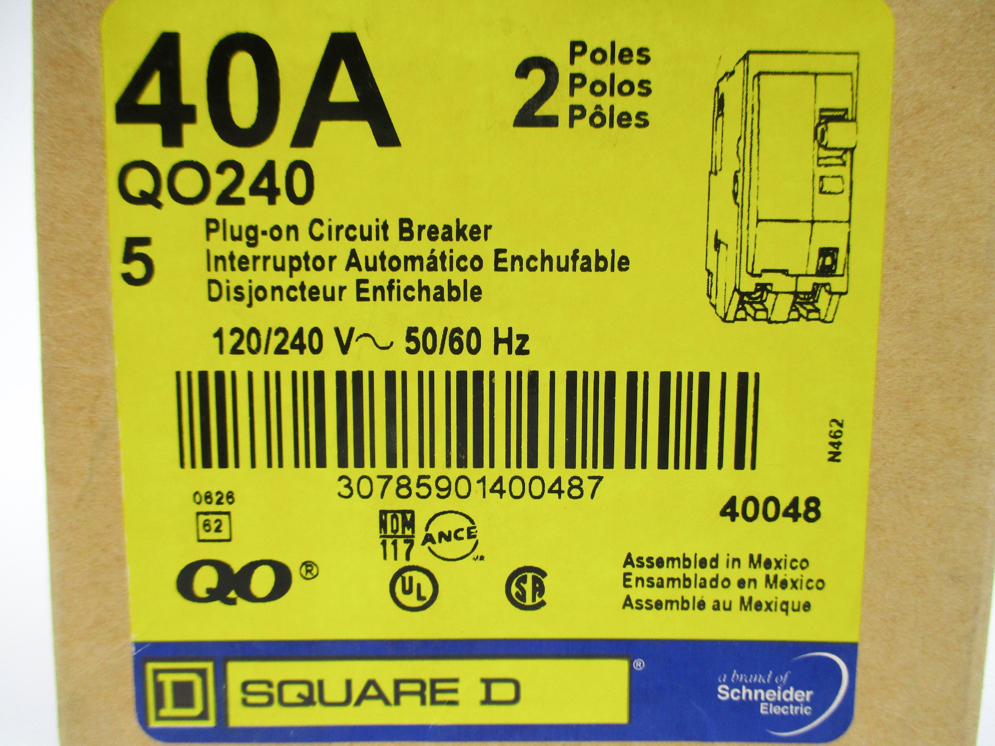 SQUARE D QO240 120/240V 40A NSMP