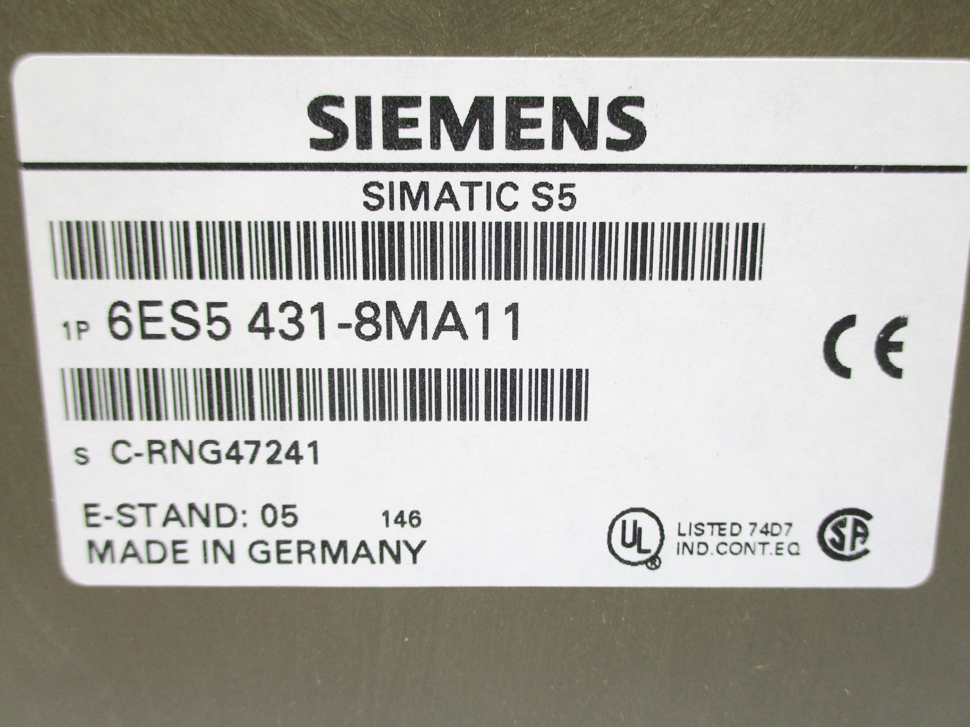 SIEMENS 6ES5431-8MA11 24VDC NSNP