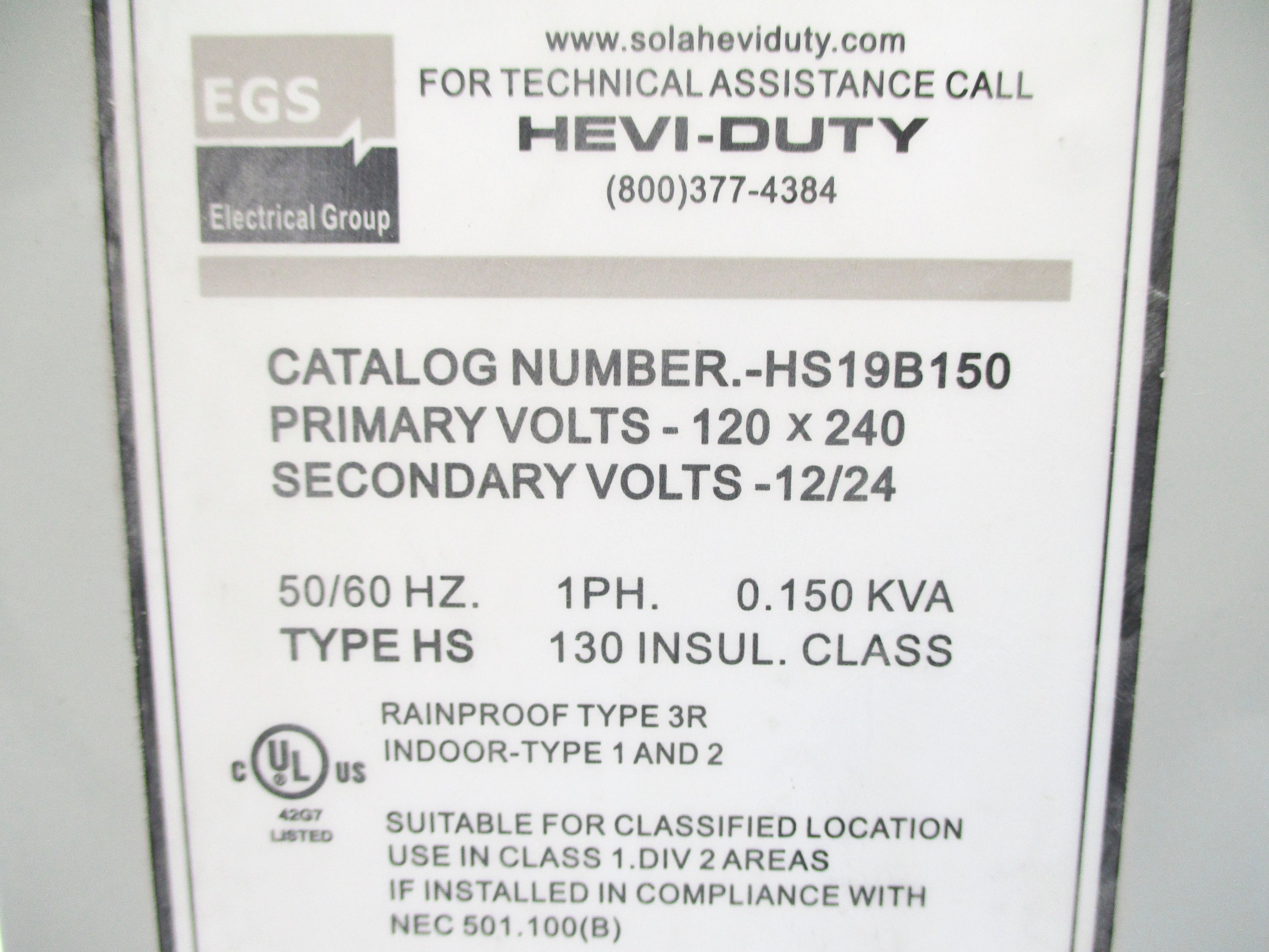 EGS HS19B150 NSNP