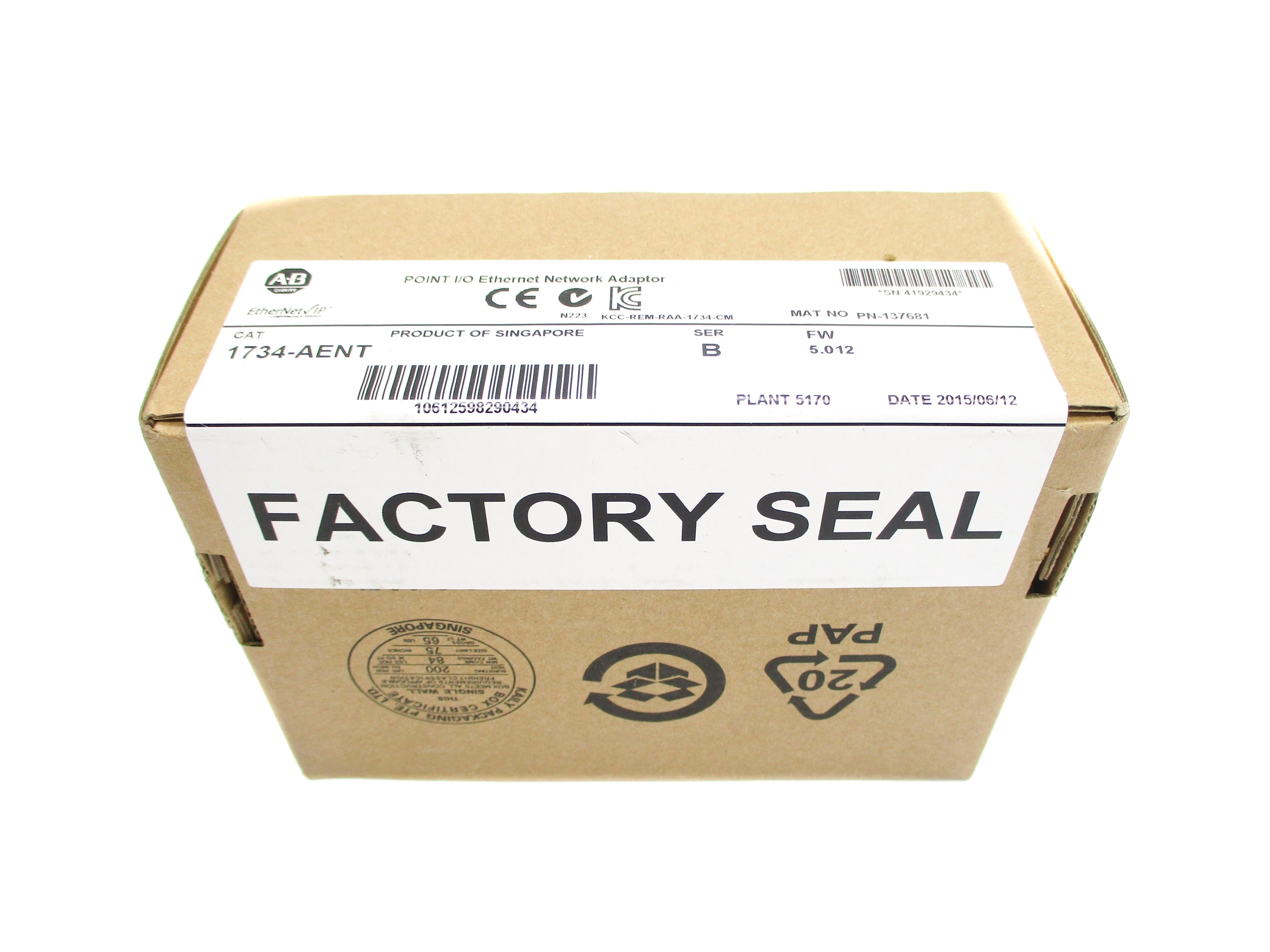 ALLEN BRADLEY 1734-AENT SER. B F/W 5.012 DATE: 2015 NSFS