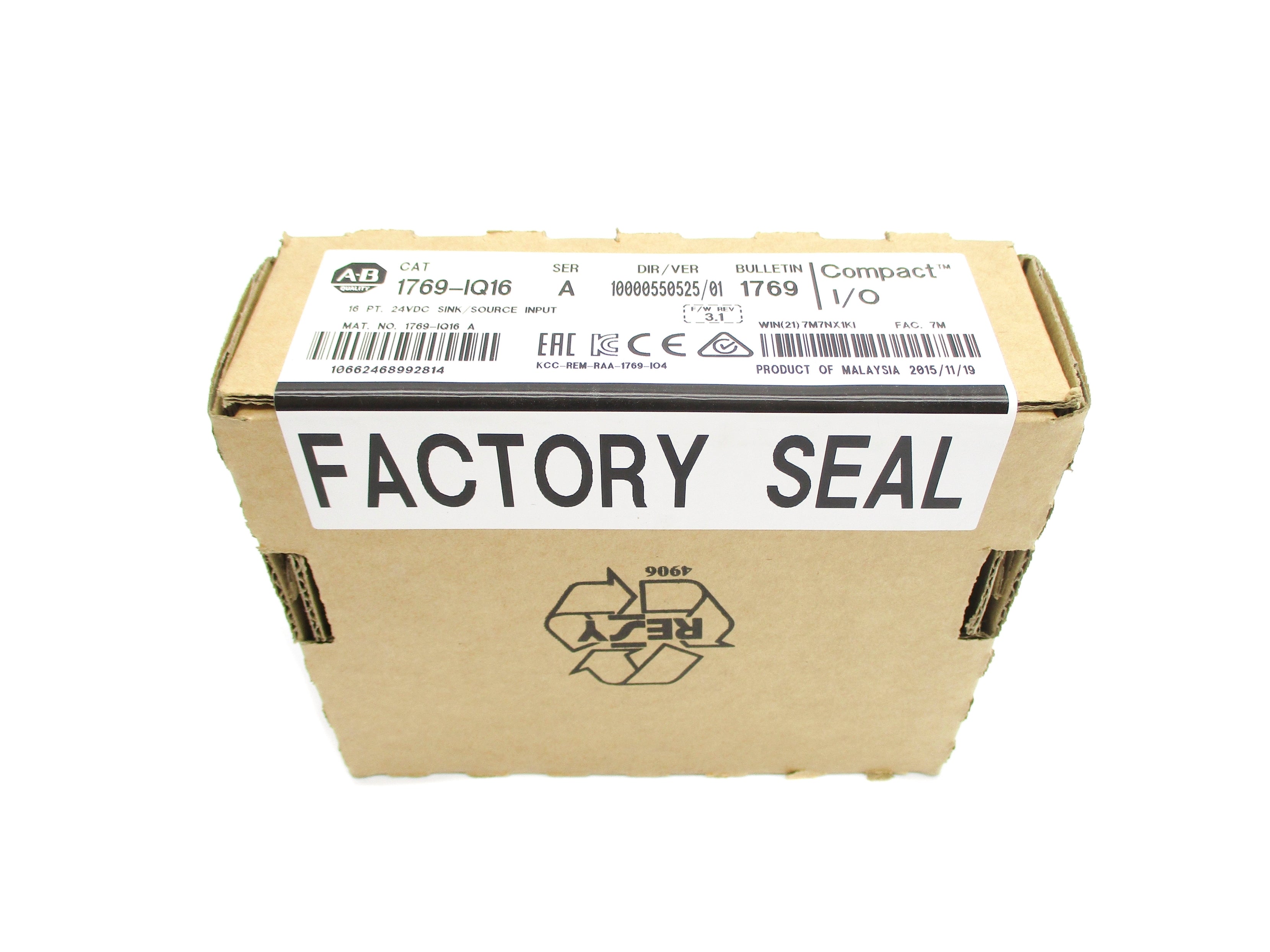 ALLEN BRADLEY 1769-IQ16 SER. A F/W 3.1 DATE: 2015 NSFS