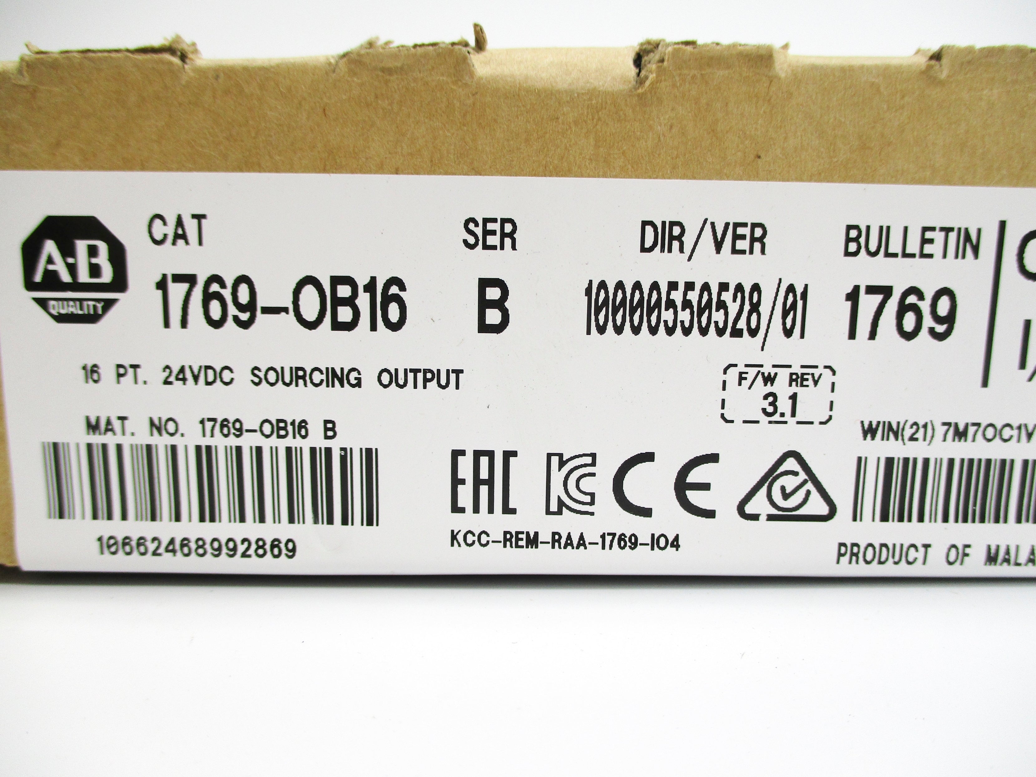 ALLEN BRADLEY 1769-OB16 SER. B F/W 3.1 DATE: 2016 NSFS