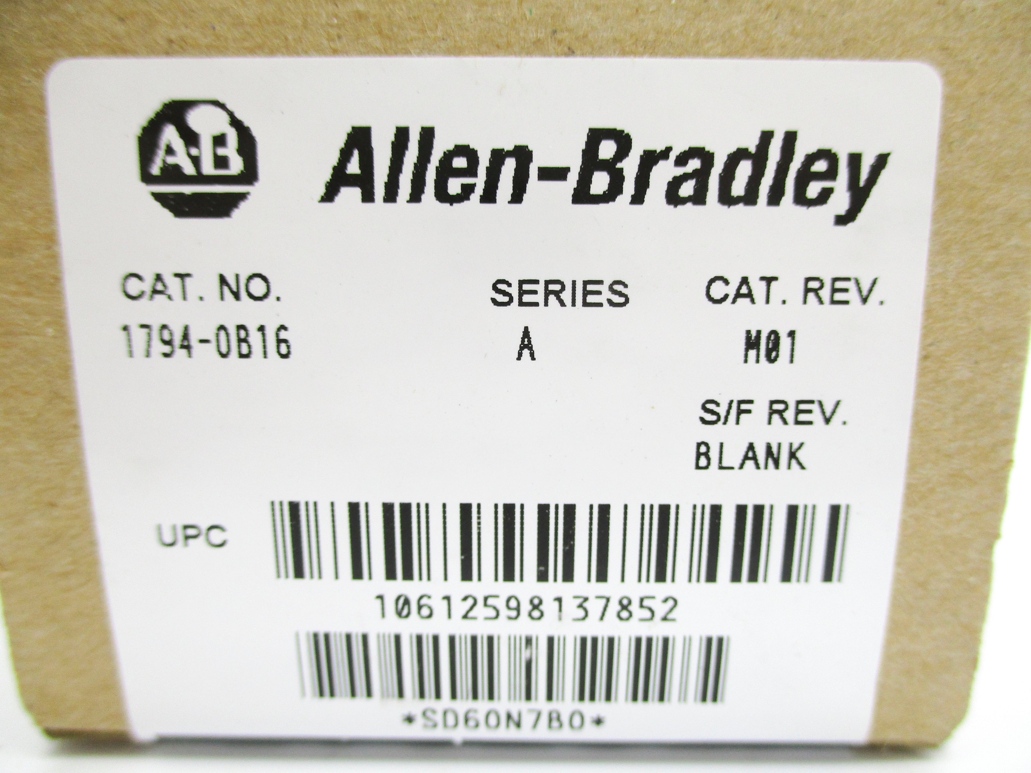 ALLEN BRADLEY 1794-OB16 SER. A DATE: 2007 NSFS