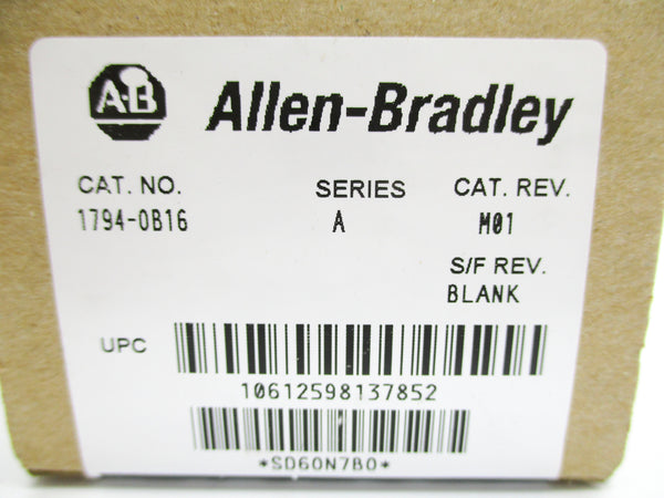 ALLEN BRADLEY 1794-OB16 SER. A DATE: 2007 NSFS