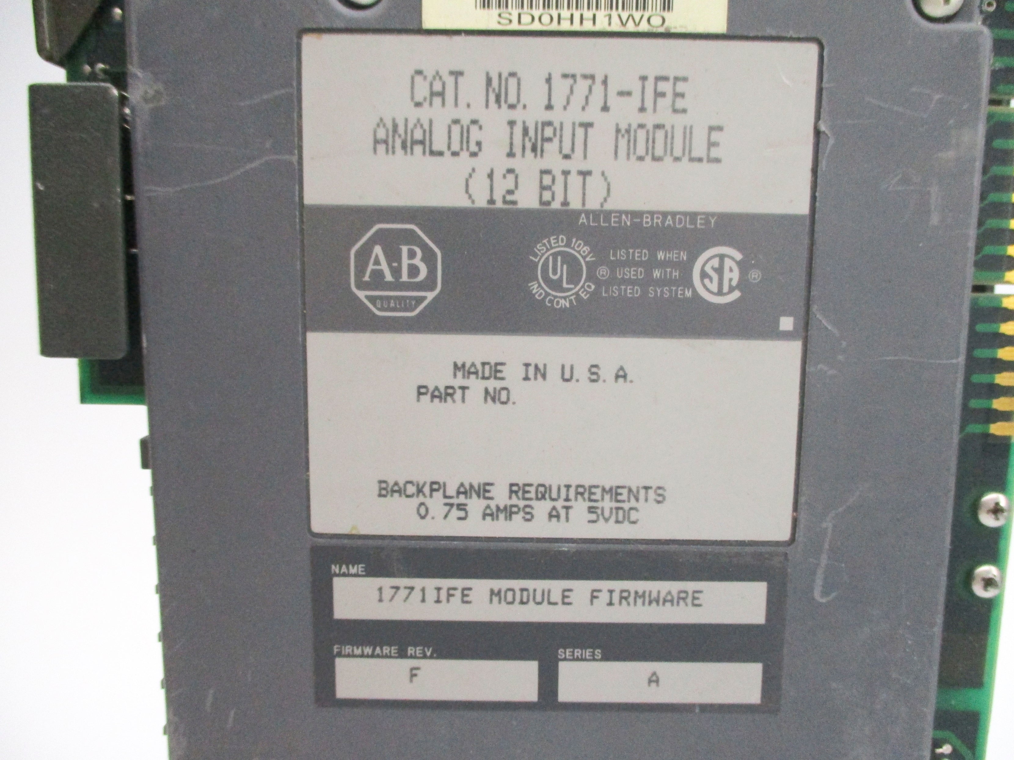 ALLEN BRADLEY 1771-IFE SER. A F/W F UNMP
