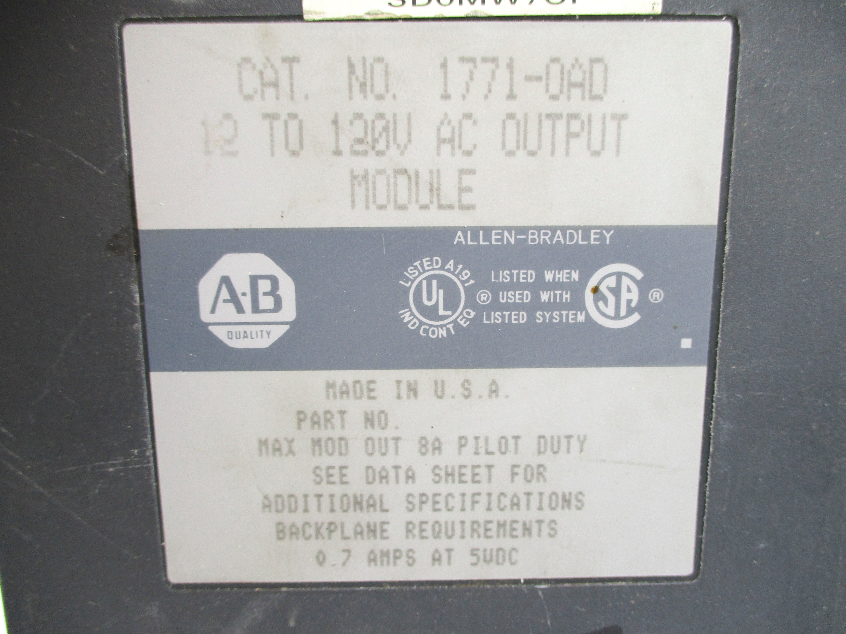 ALLEN BRADLEY 1771-OAD UNMP