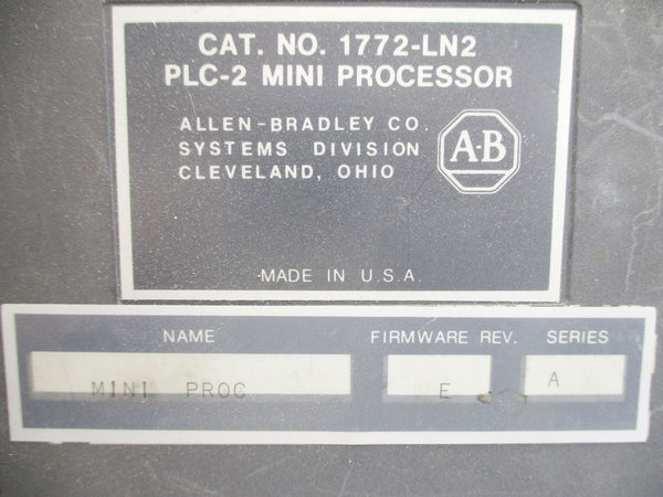 ALLEN BRADLEY 1772-LN2 SER. A F/W E (NO KEY) UNMP
